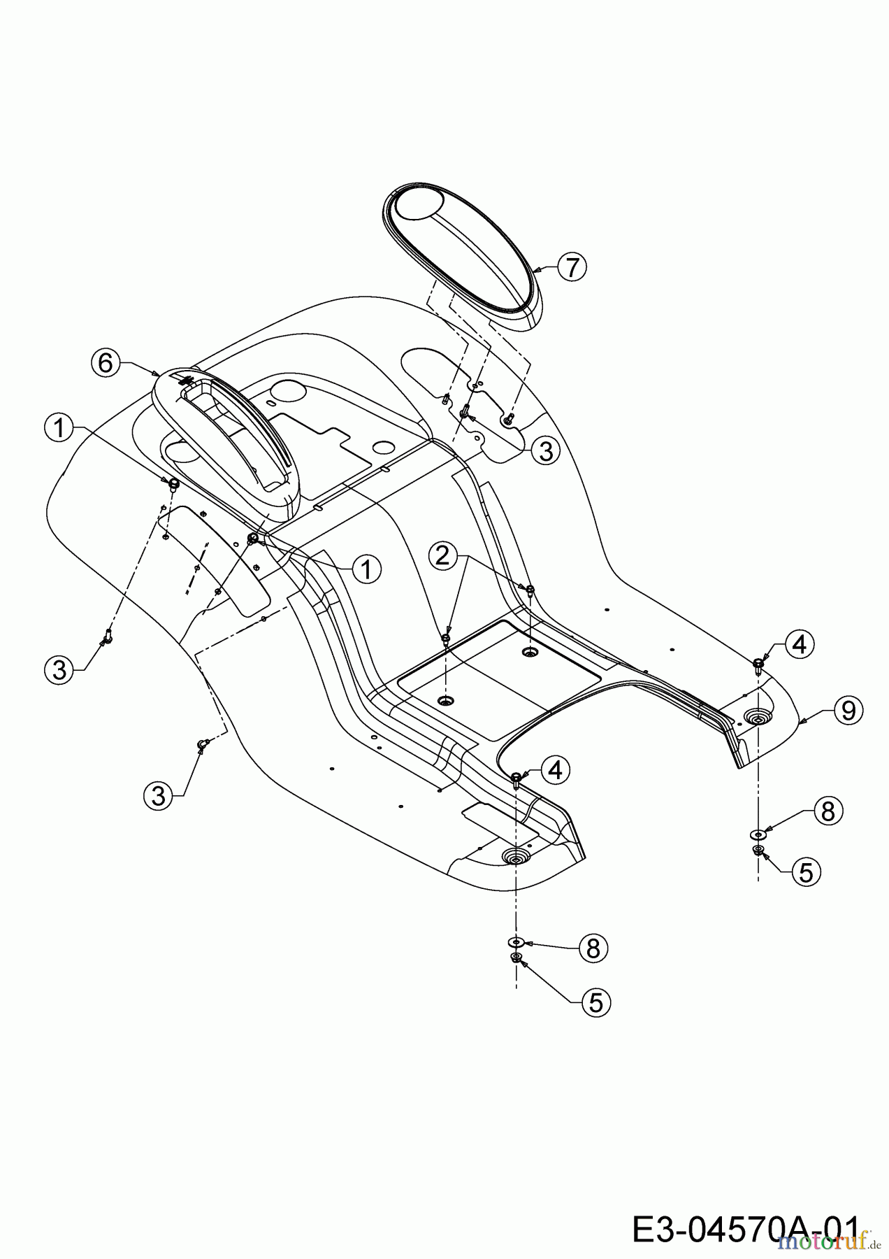 Wolf-Garten Rasentraktoren Expert 107.200 H 13AP93WS350 (2015) Sitzwanne