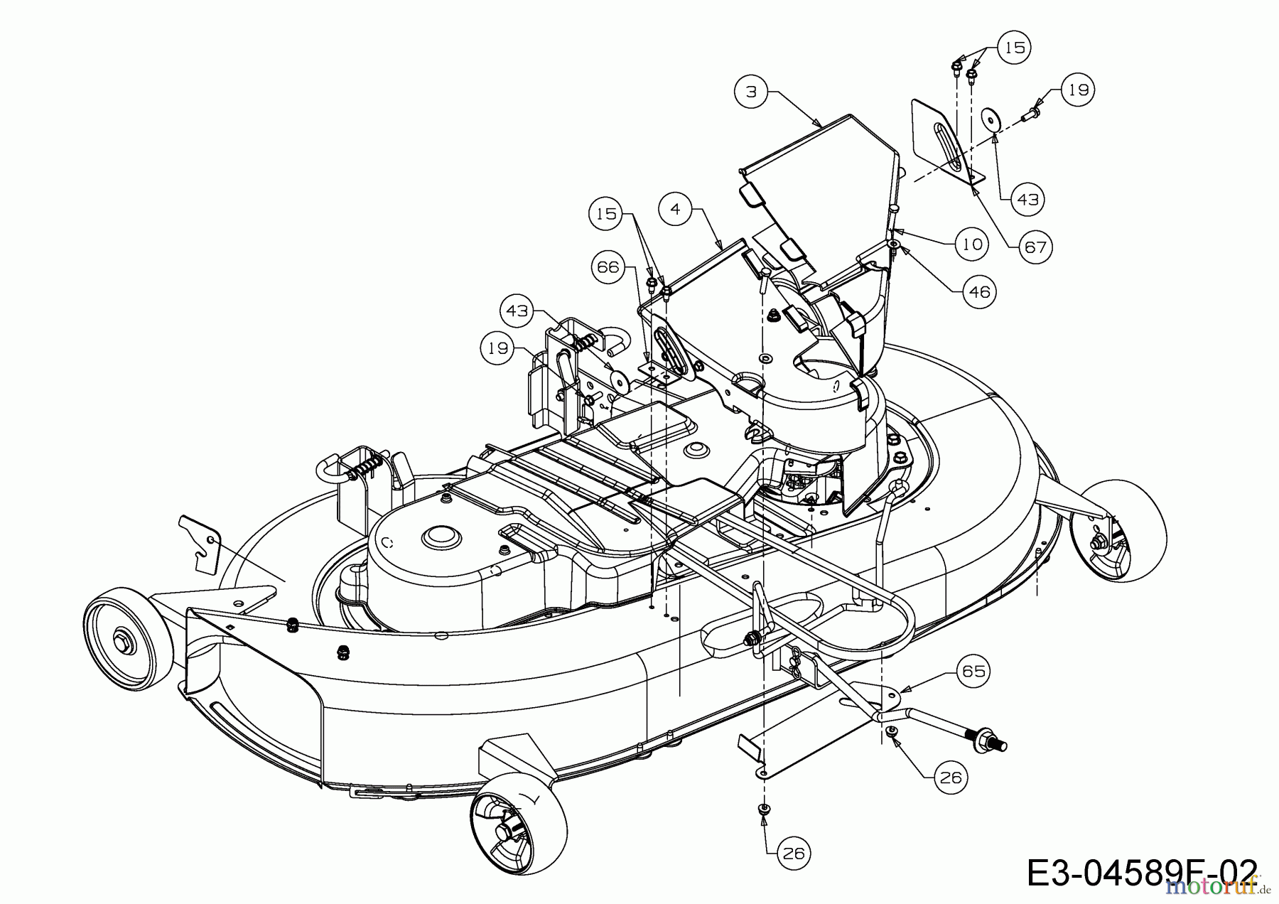  Wolf-Garten Rasentraktoren Expert 107.175 A 13BD90WG650  (2014) Abdeckungen links und rechts Mähwerk G (42