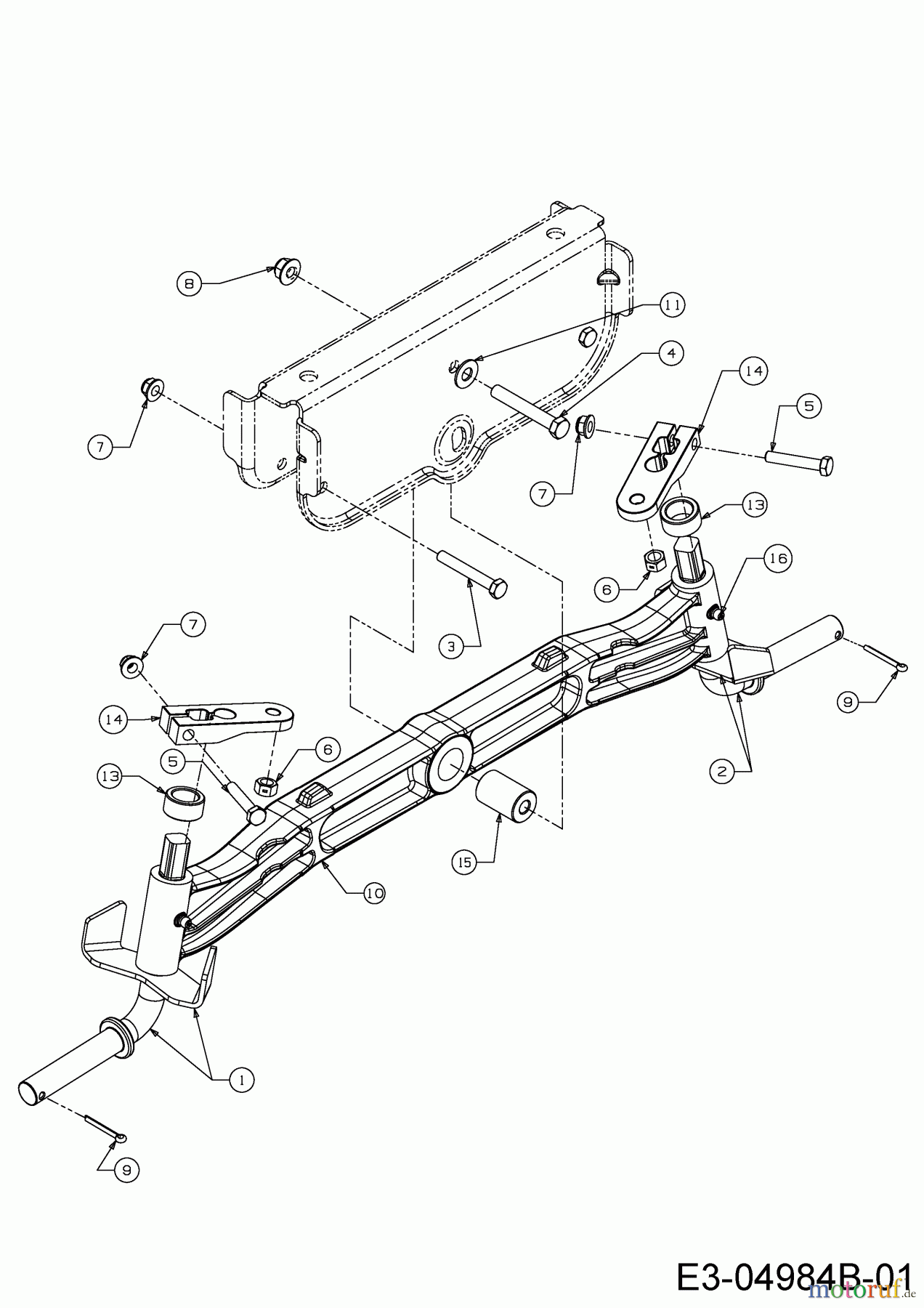 Wolf-Garten Rasentraktoren Expert 107.200 H 13AP93WS350 (2015) Vorderachse