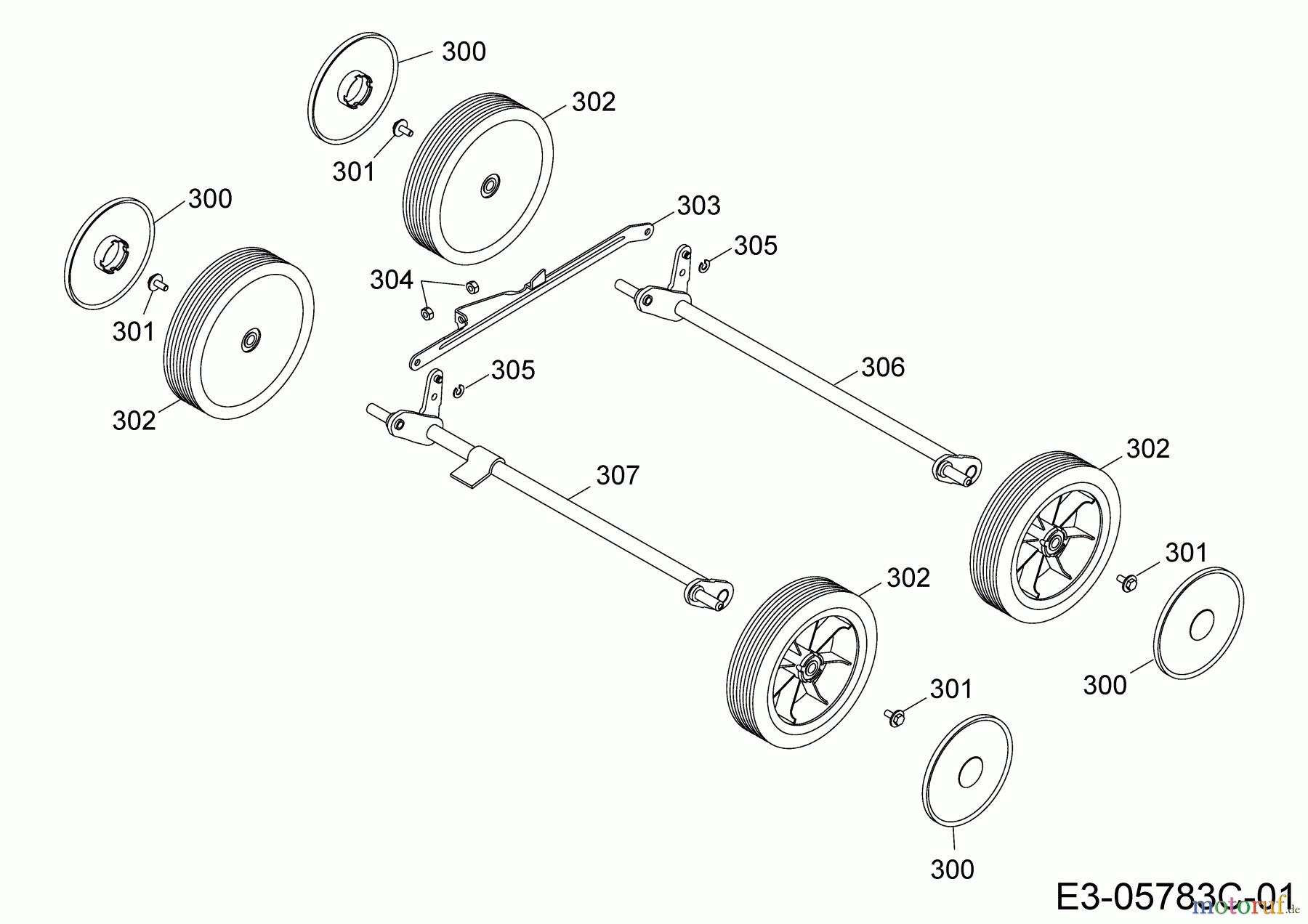 Wolf-Garten Motorvertikutierer Expert UV 40 B 16AG8D0F650 (2014) Achse, Räder