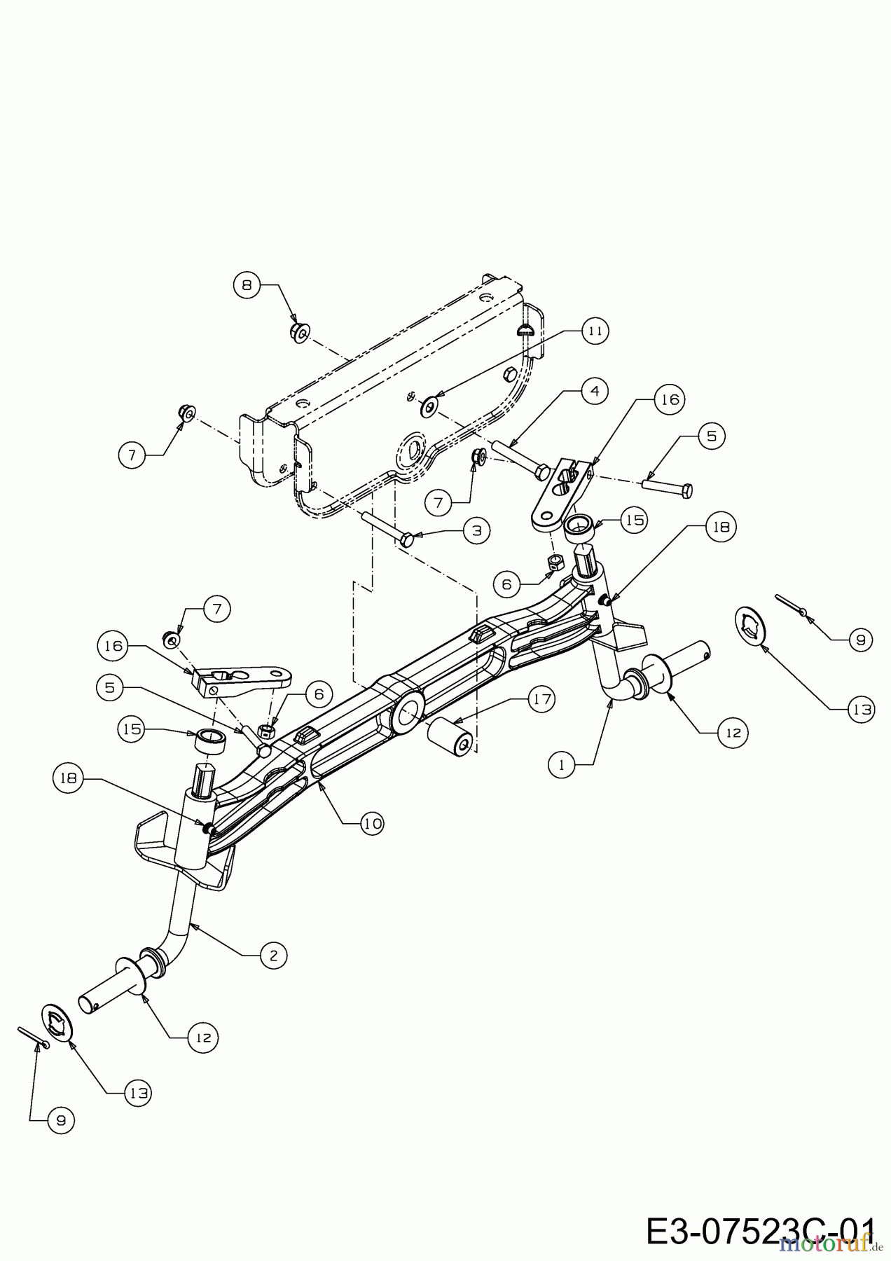 Wolf-Garten Rasentraktoren Expert 92.155 H 13HM99WE650 (2016) Vorderachse