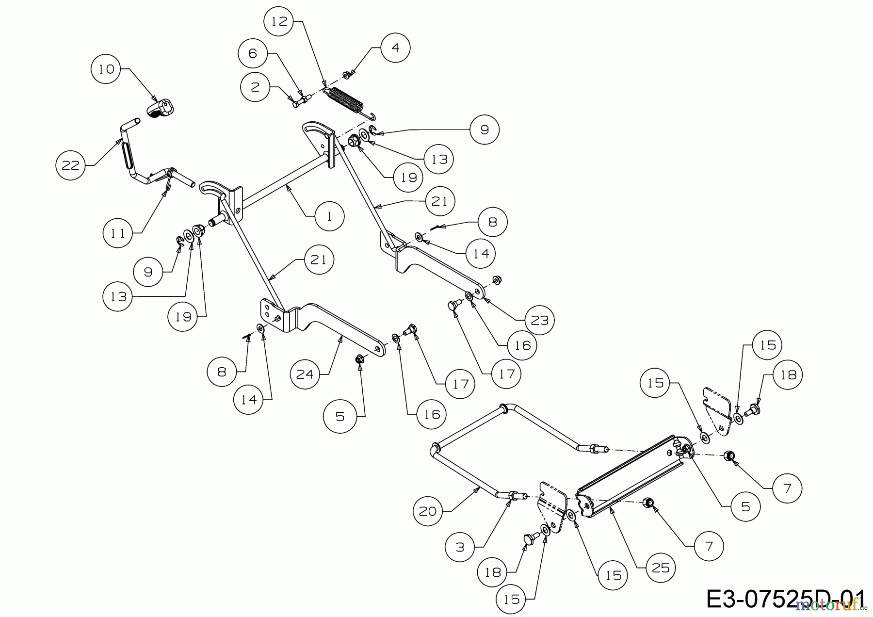 Wolf-Garten Rasentraktoren Expert 105.165 A 13HN90WN650 (2016) Mähwerksaushebung