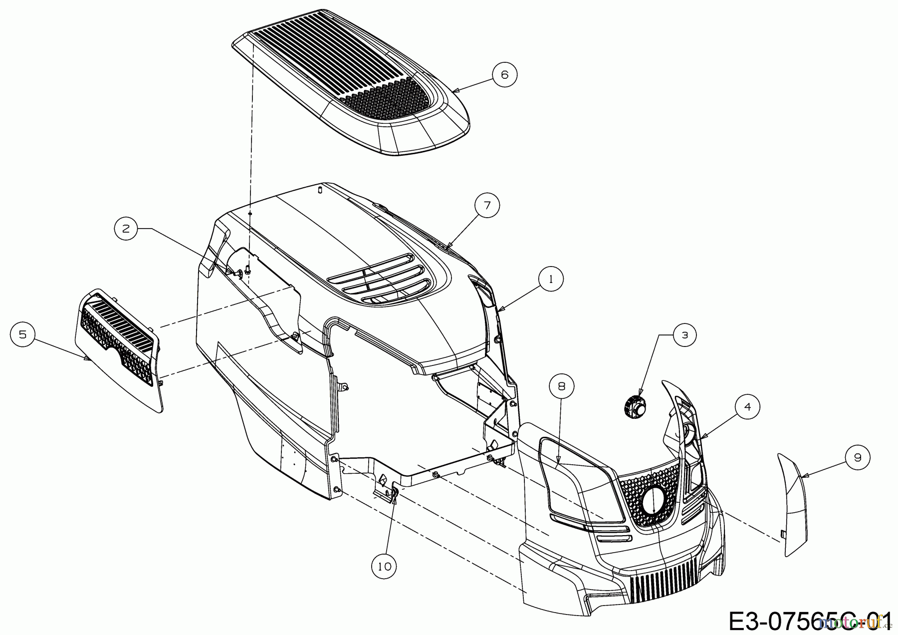 Wolf-Garten Rasentraktoren Expert 92.155 H 13HM99WE650 (2016) Motorhaube W-Style