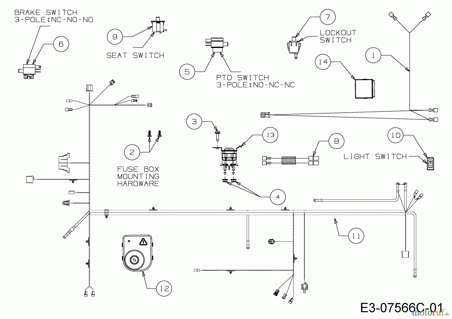 Wolf-Garten Rasentraktoren Expert 105.165 A 13HN90WN650 (2015) Elektroteile