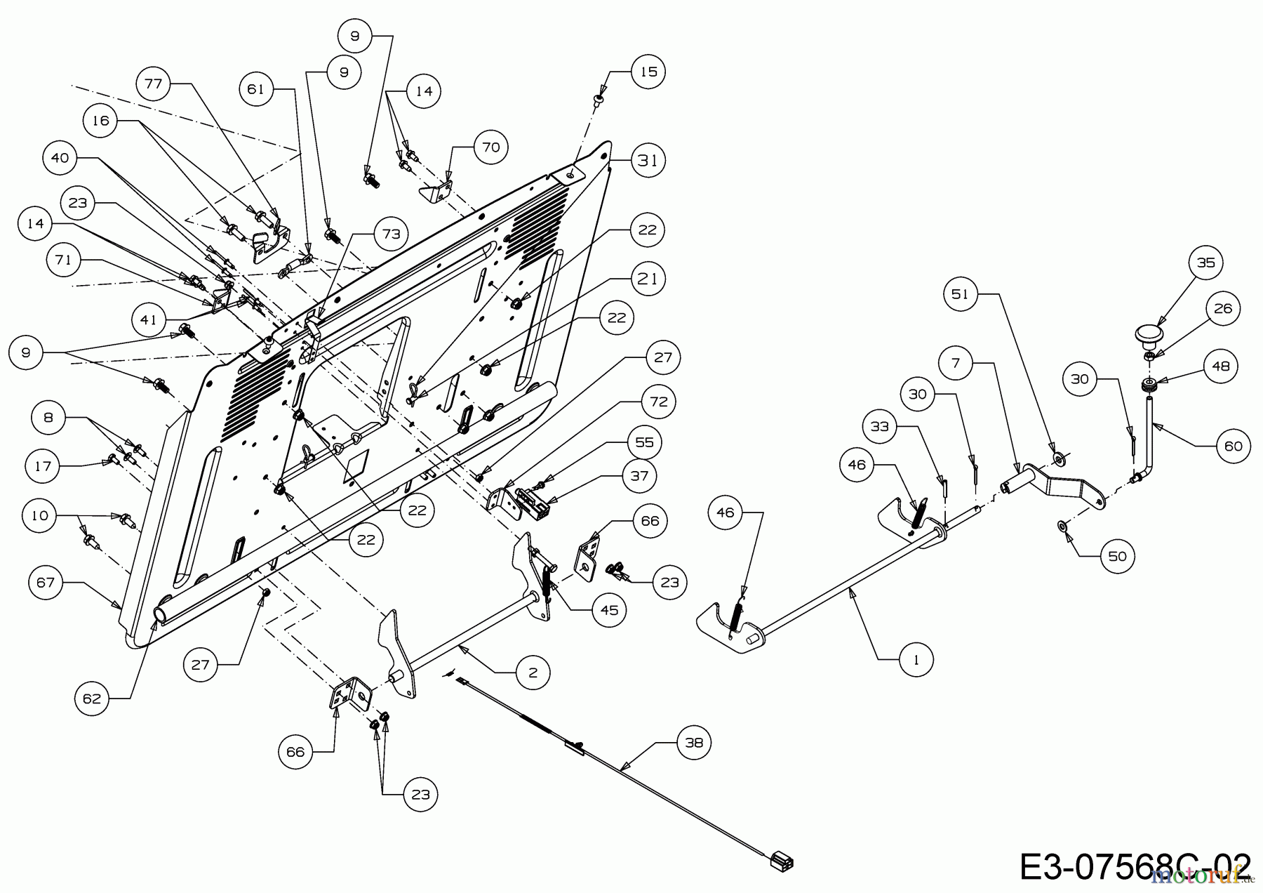 Wolf-Garten Rasentraktoren Expert 105.220 H 13HU91WN650 (2016) Heckplatte