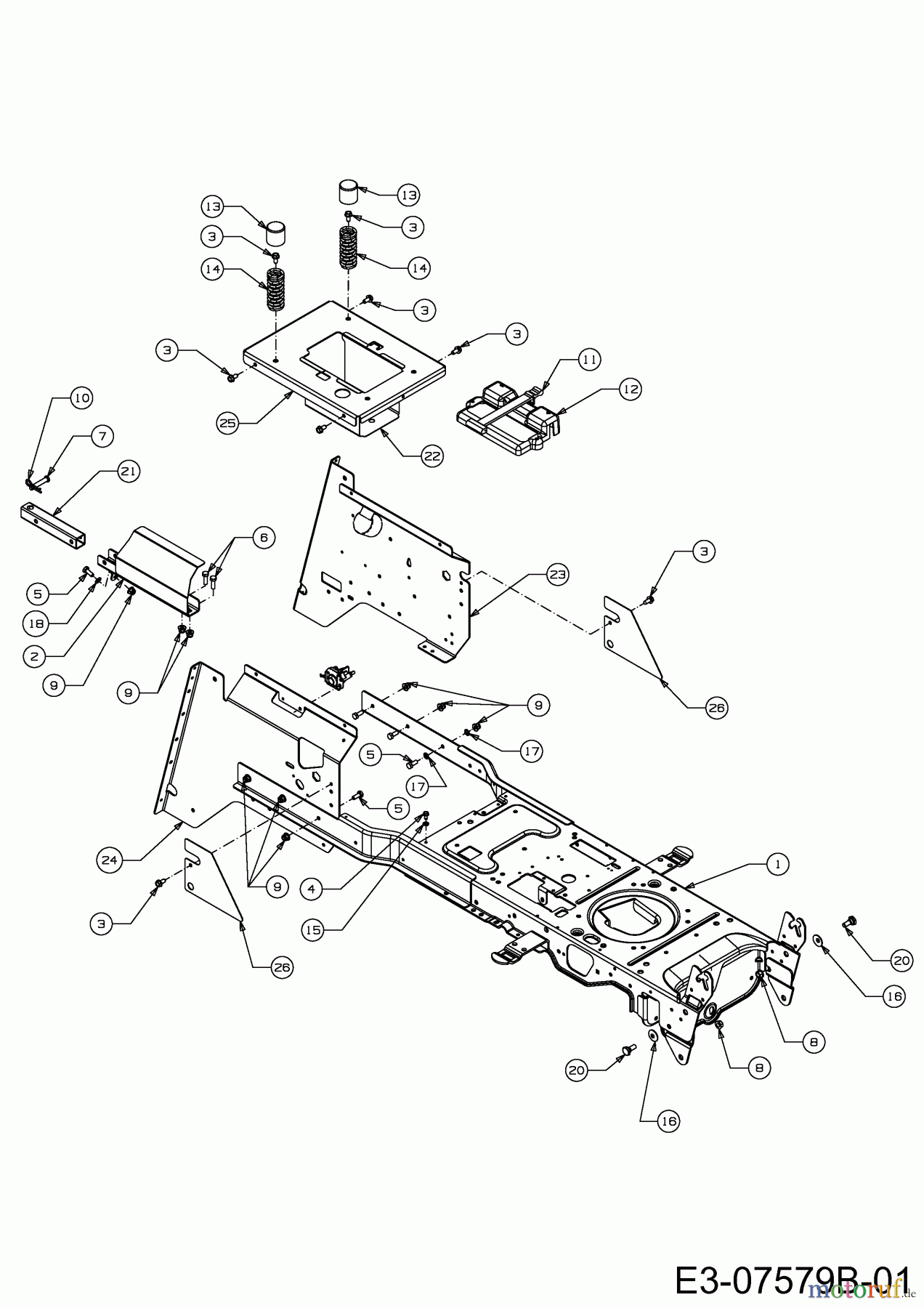 Wolf-Garten Rasentraktoren Expert 105.165 A 13HN90WN650 (2015) Rahmen