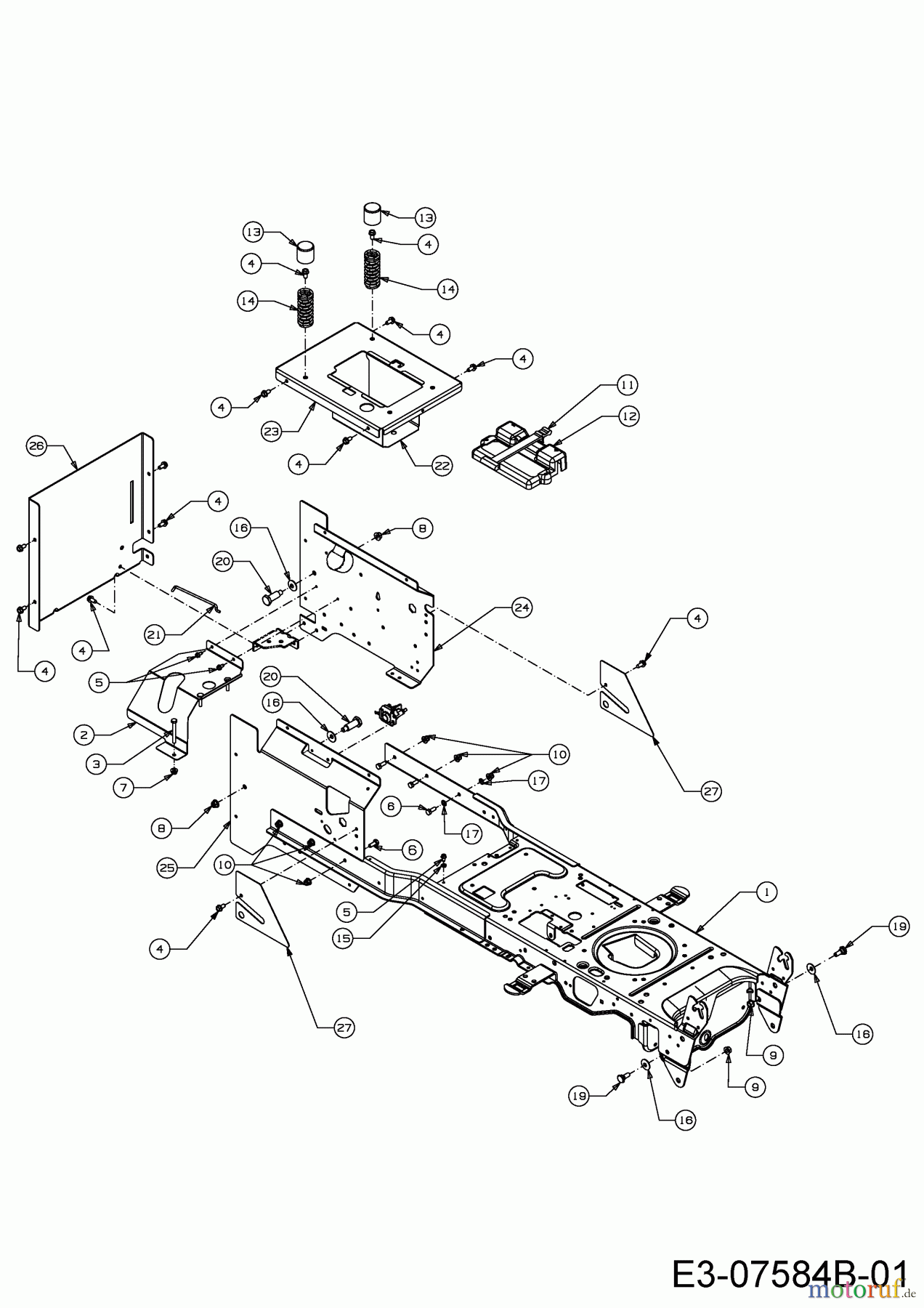 Wolf-Garten Rasentraktoren Expert 92.220 H 13HF91WI650 (2014) Rahmen