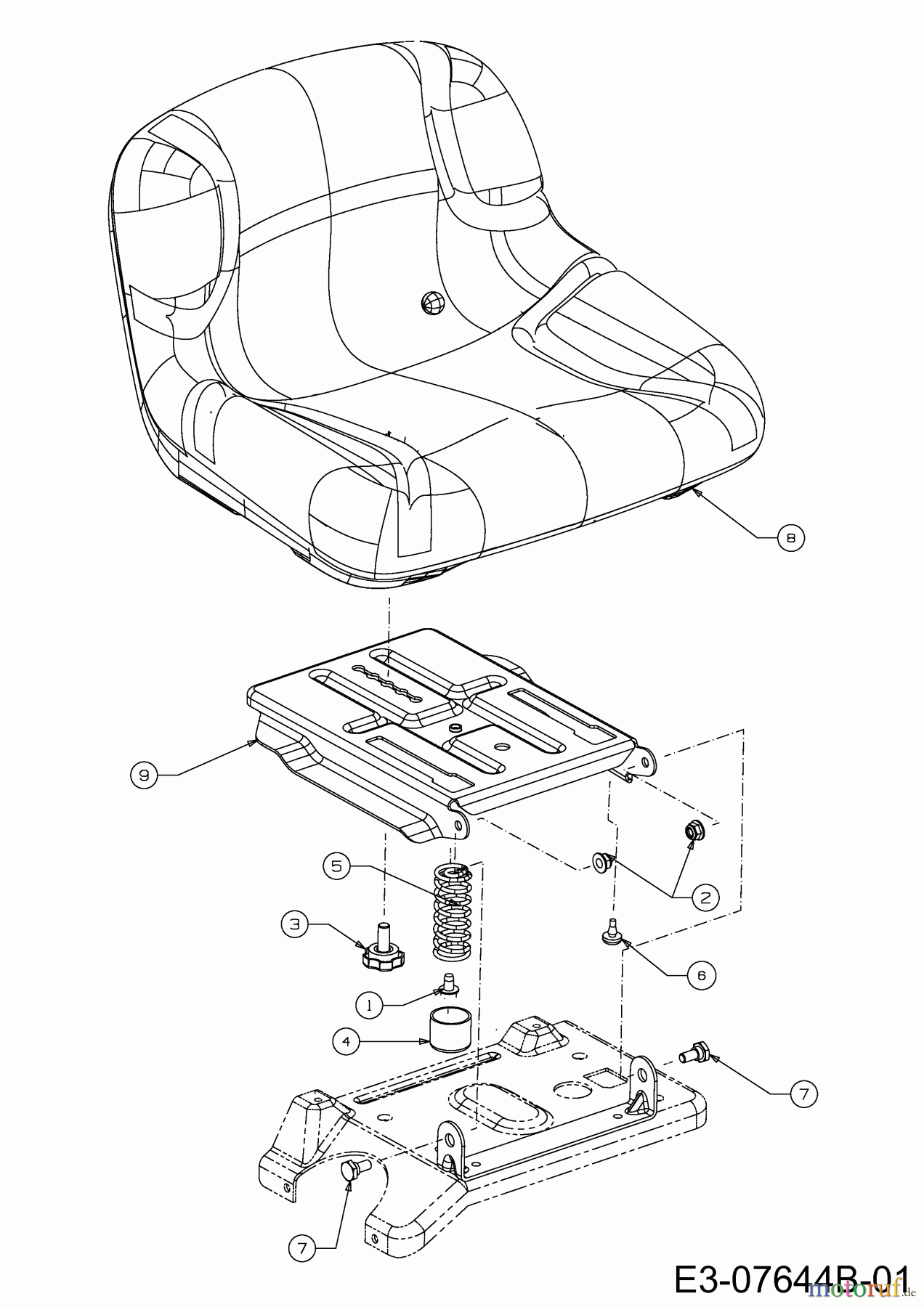 Wolf-Garten Rasentraktoren Scooter Pro 13B226HD650 (2015) Sitz, Sitzträger
