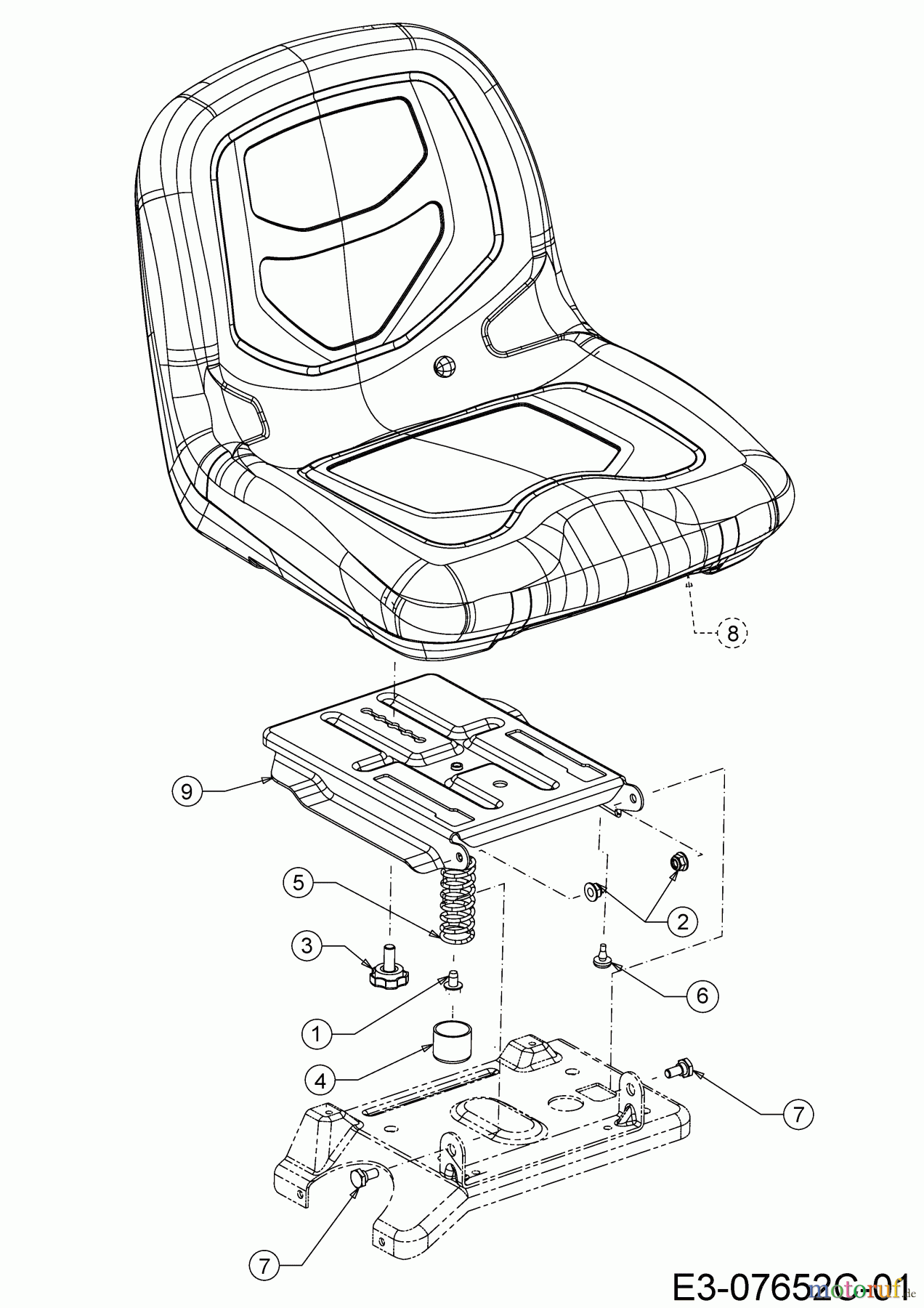 Wolf-Garten Rasentraktoren Scooter Pro Hydro 13B221HD650 (2020) Sitz, Sitzträger