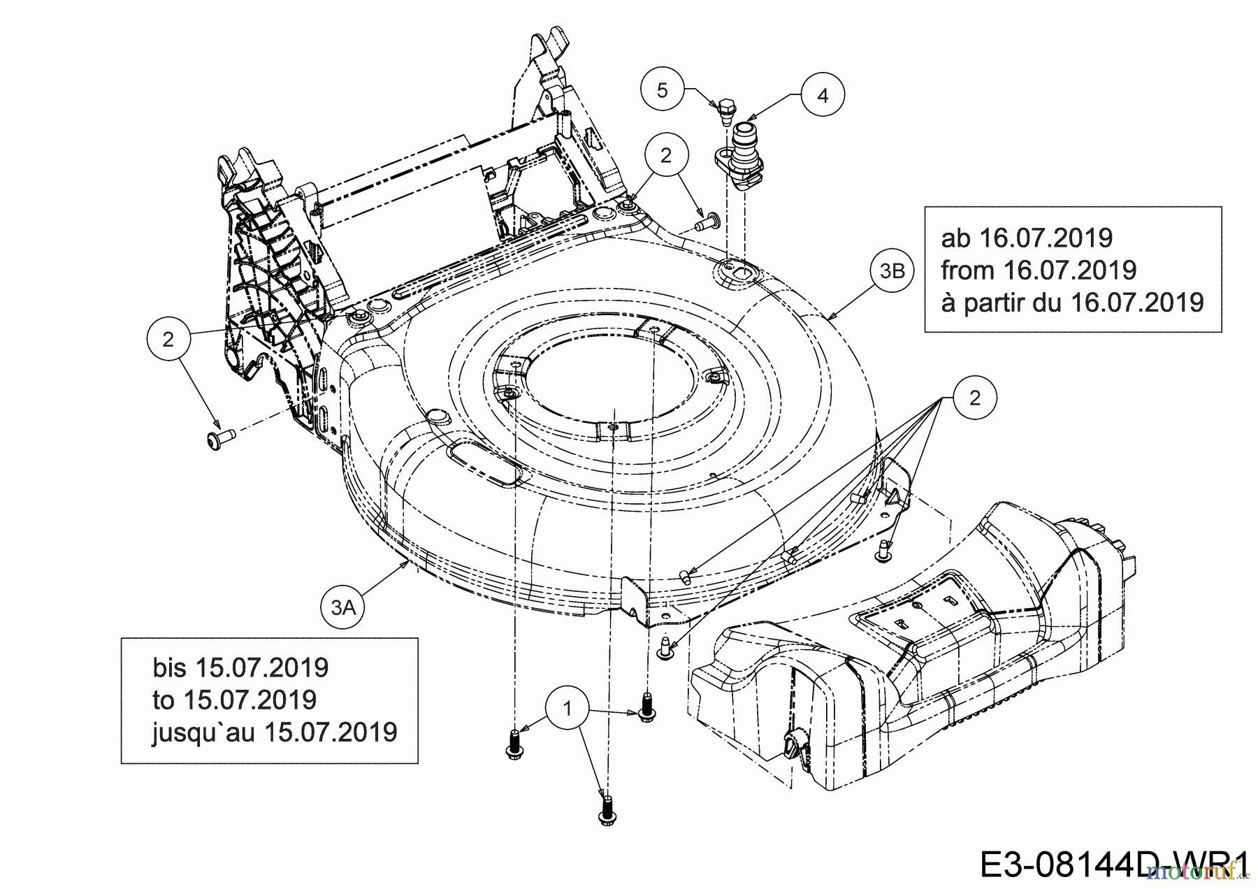 Wolf-Garten Motormäher mit Antrieb A 460 ASPHW 12AWTV5E650 (2019) Mähwerksgehäuse