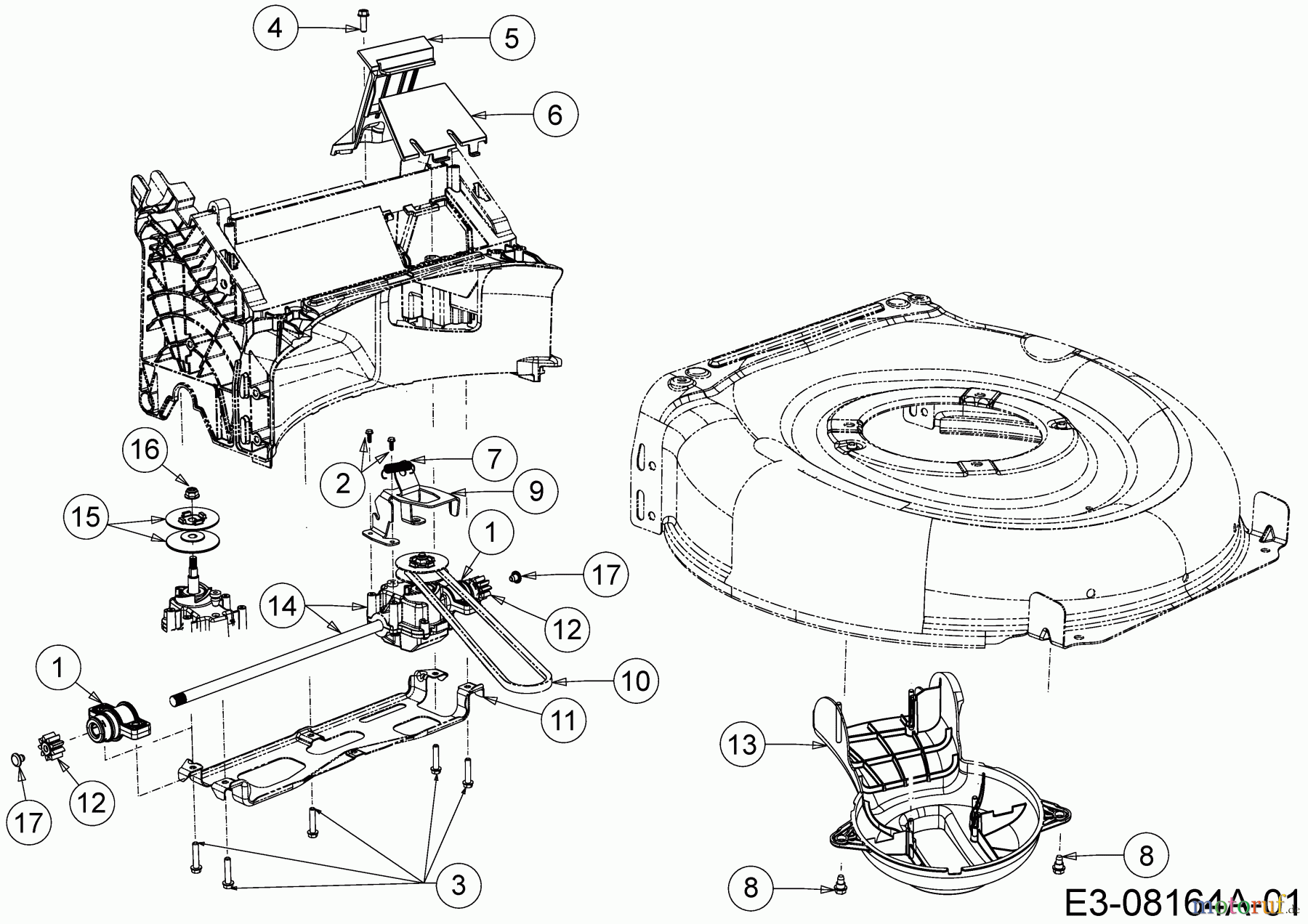 Wolf-Garten Motormäher mit Antrieb Expert 420 A 12A-LUSC650 (2016) Getriebe, Keilriemen