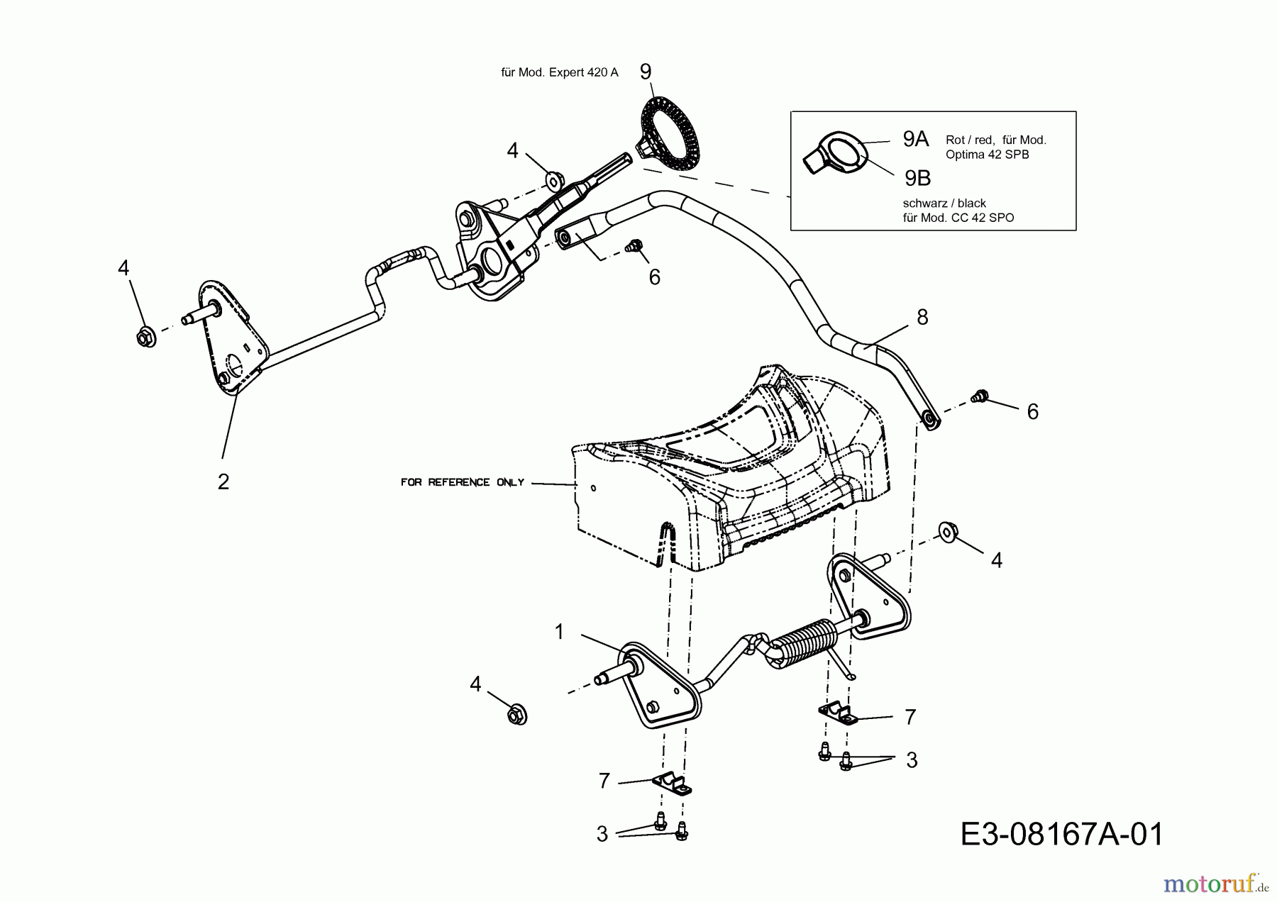 Wolf-Garten Motormäher mit Antrieb Expert 420 A 12A-LUSC650 (2016) Höhenverstellung