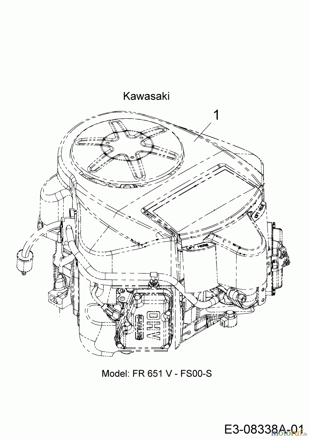  Wolf-Garten Rasentraktoren Expert 92.220 H 13HF91WI650  (2014) Motor Kawasaki