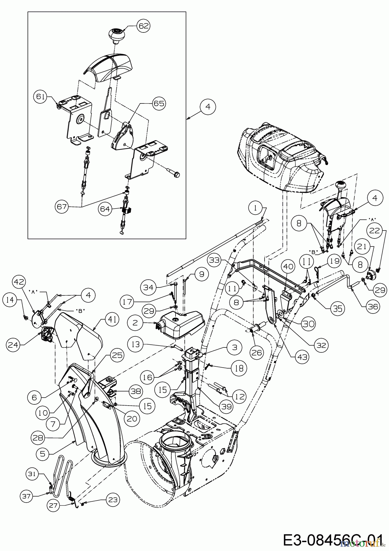  Wolf-Garten Schneefräsen Expert 7190 HD 31AY55SY650  (2016) Auswurfschacht, Joystick