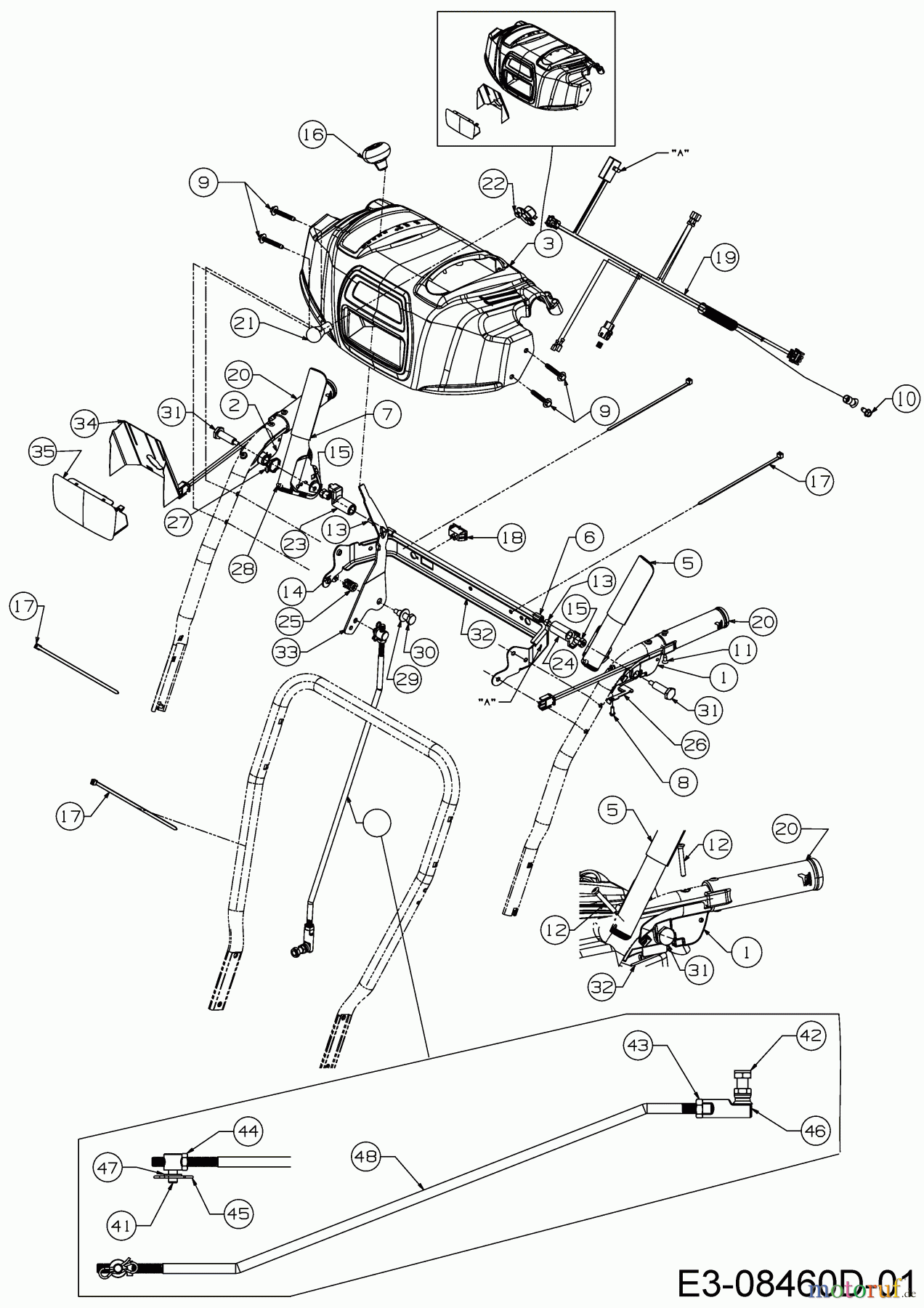  Wolf-Garten Schneefräsen Expert 7190 HD 31AY55SY650  (2018) Armaturenbrett, Schalthebel