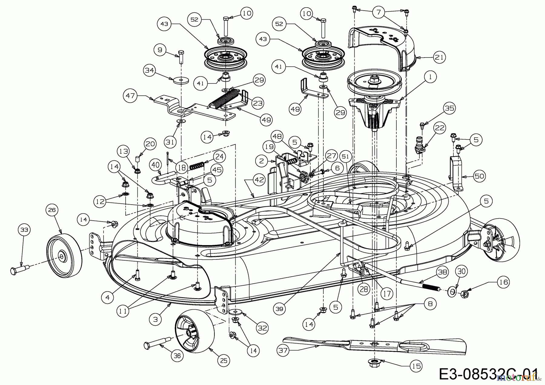  Wolf-Garten Rasentraktoren Expert 107.200 H 13AP93WS350  (2015) Mähwerk S (42