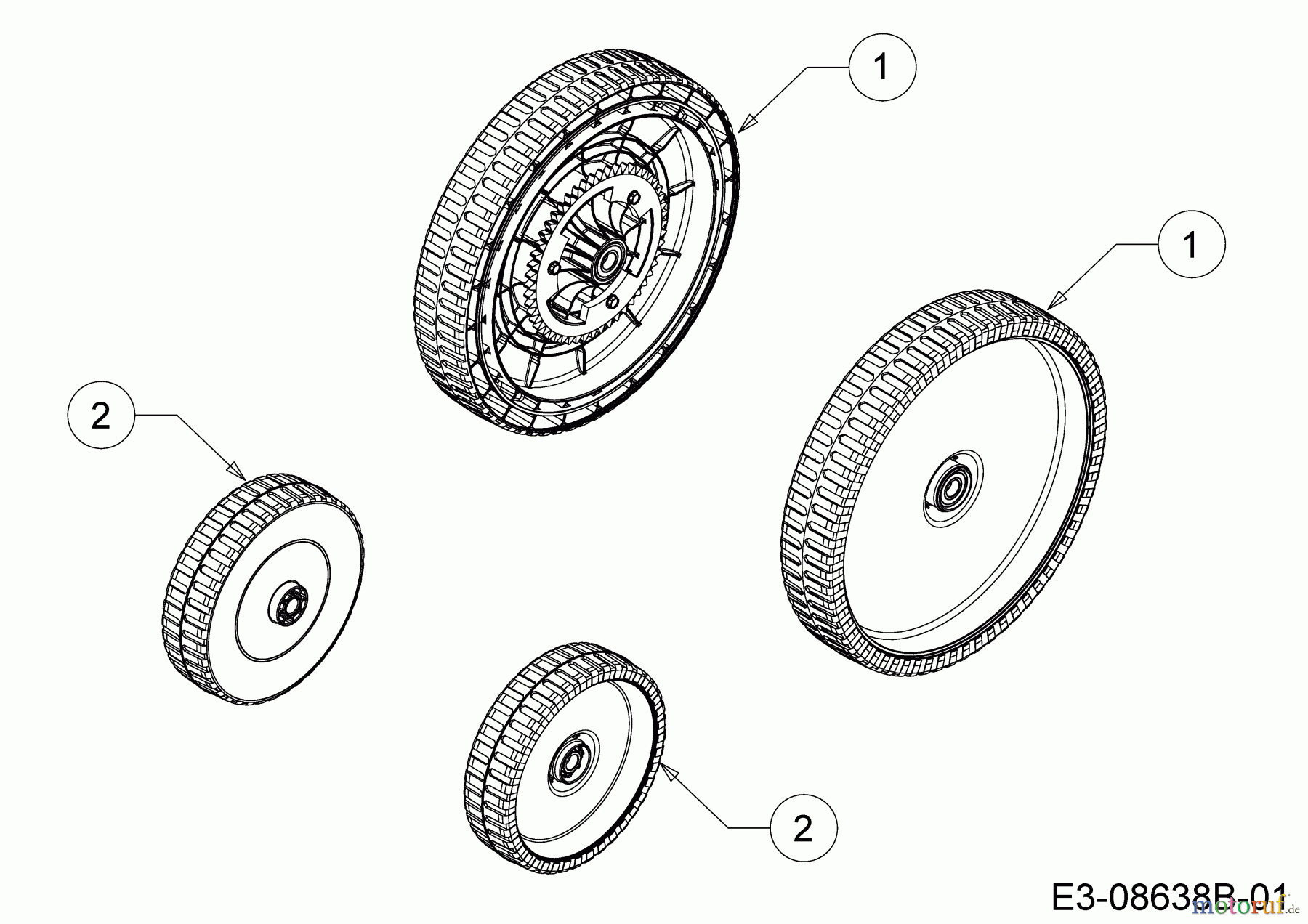 Wolf-Garten Motormäher mit Antrieb AT 4600 AHWES 12CETRS7650 (2019) Räder