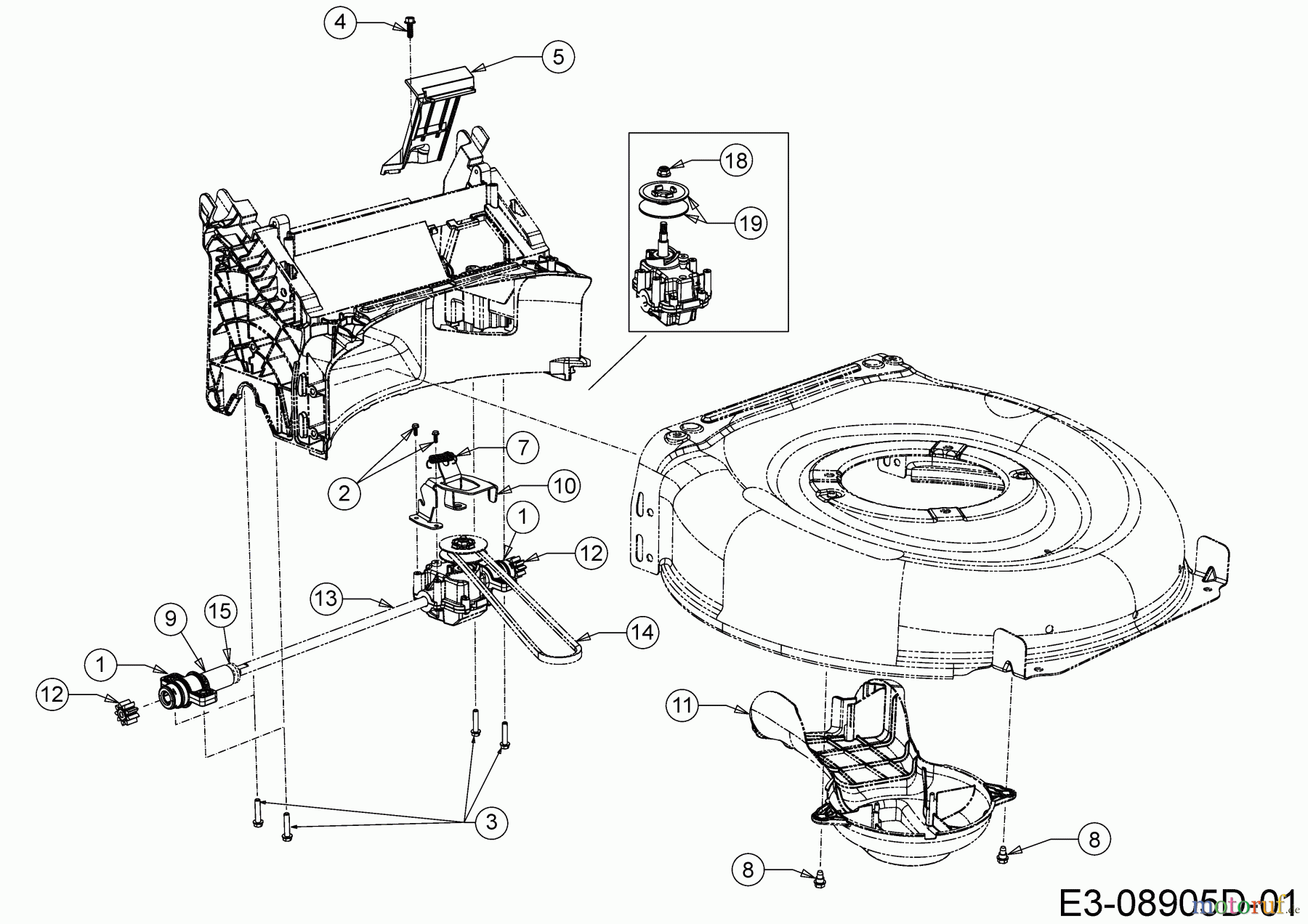 Wolf-Garten Motormäher mit Antrieb A 530 ASPHWIS 12BYPV7E650 (2020) Getriebe, Keilriemen