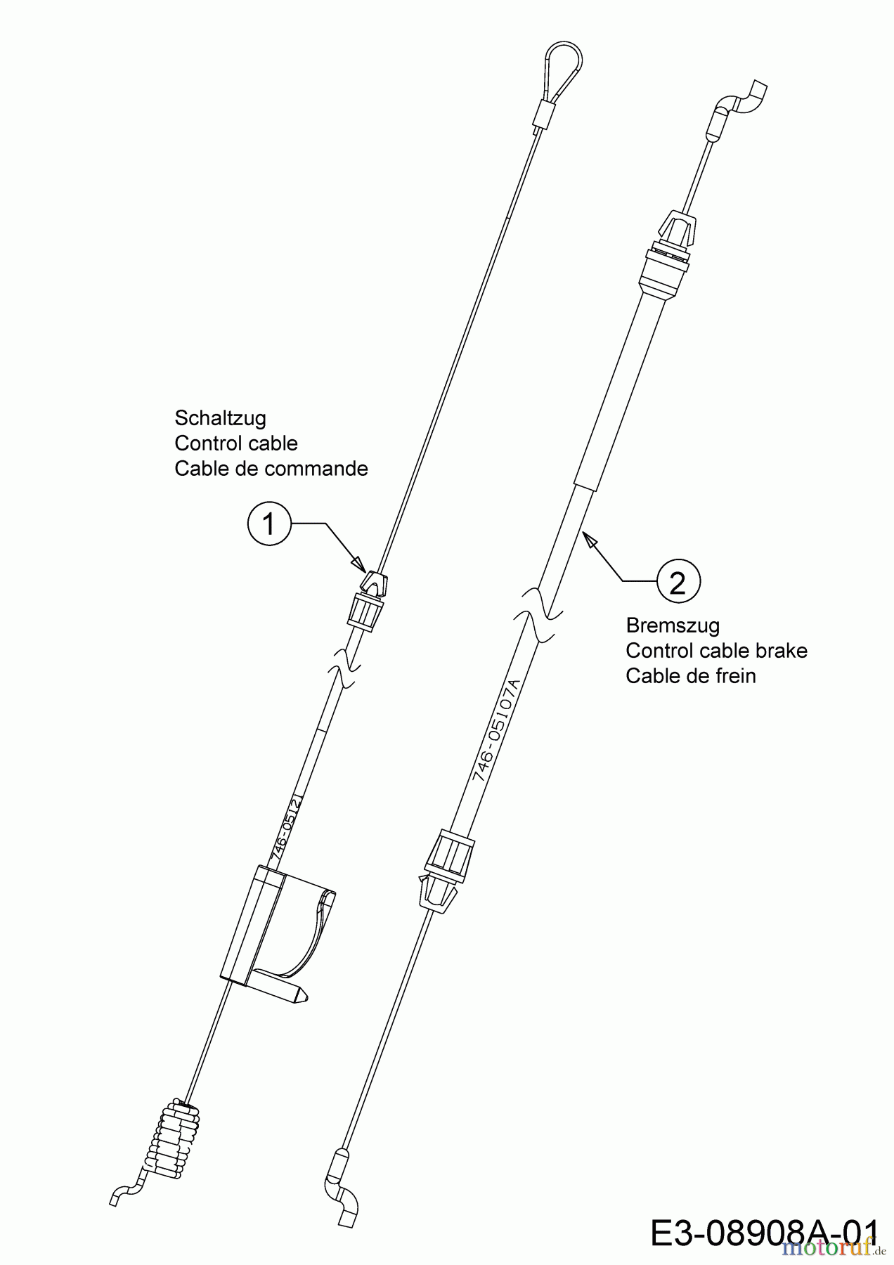 Wolf-Garten Motormäher mit Antrieb Expert 53 BA V HW 12ABPV5L650 (2016) Bowdenzüge