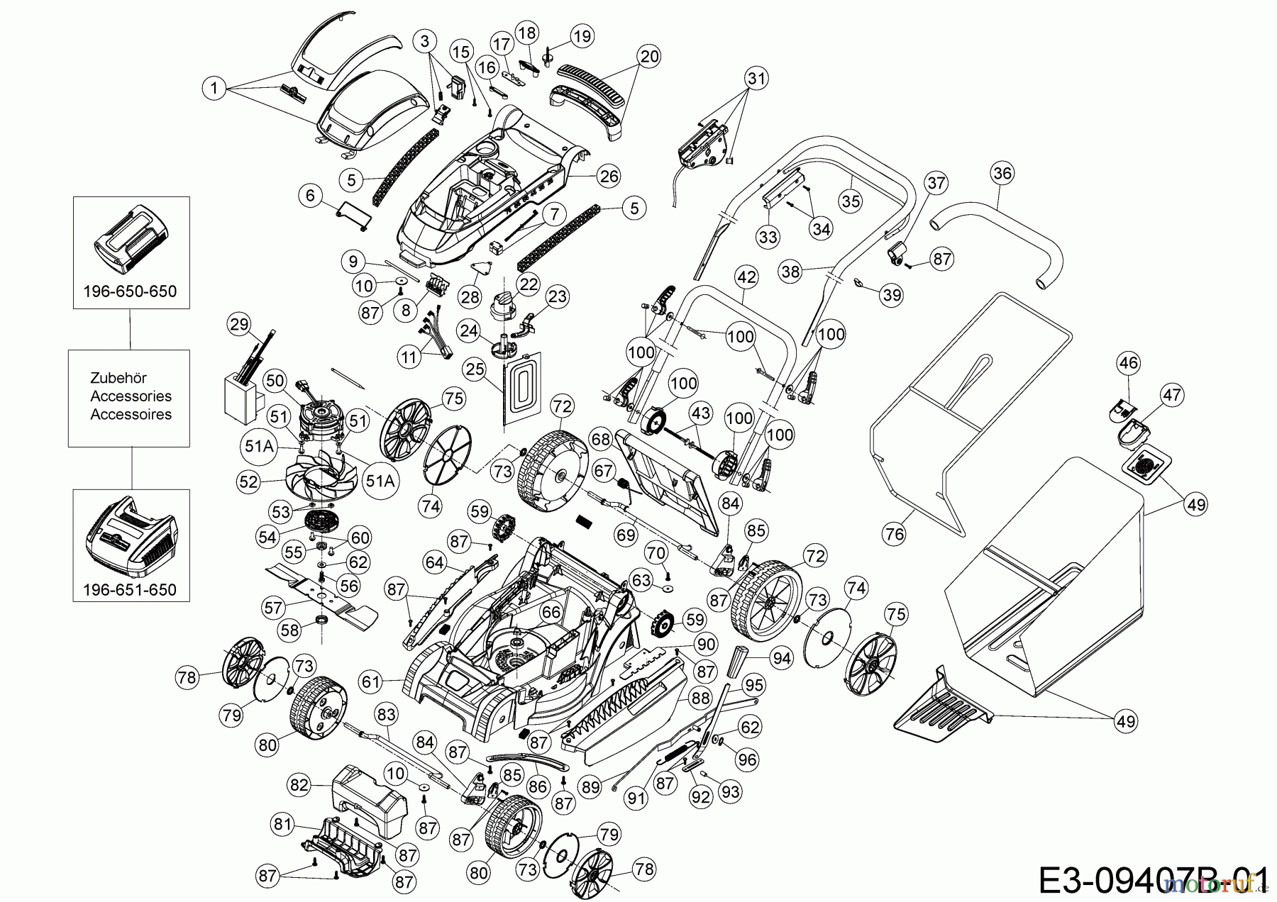 Wolf-Garten Akkumäher 72V Li-Ion Power 40 18AKJJ33650R (2020) Grundgerät