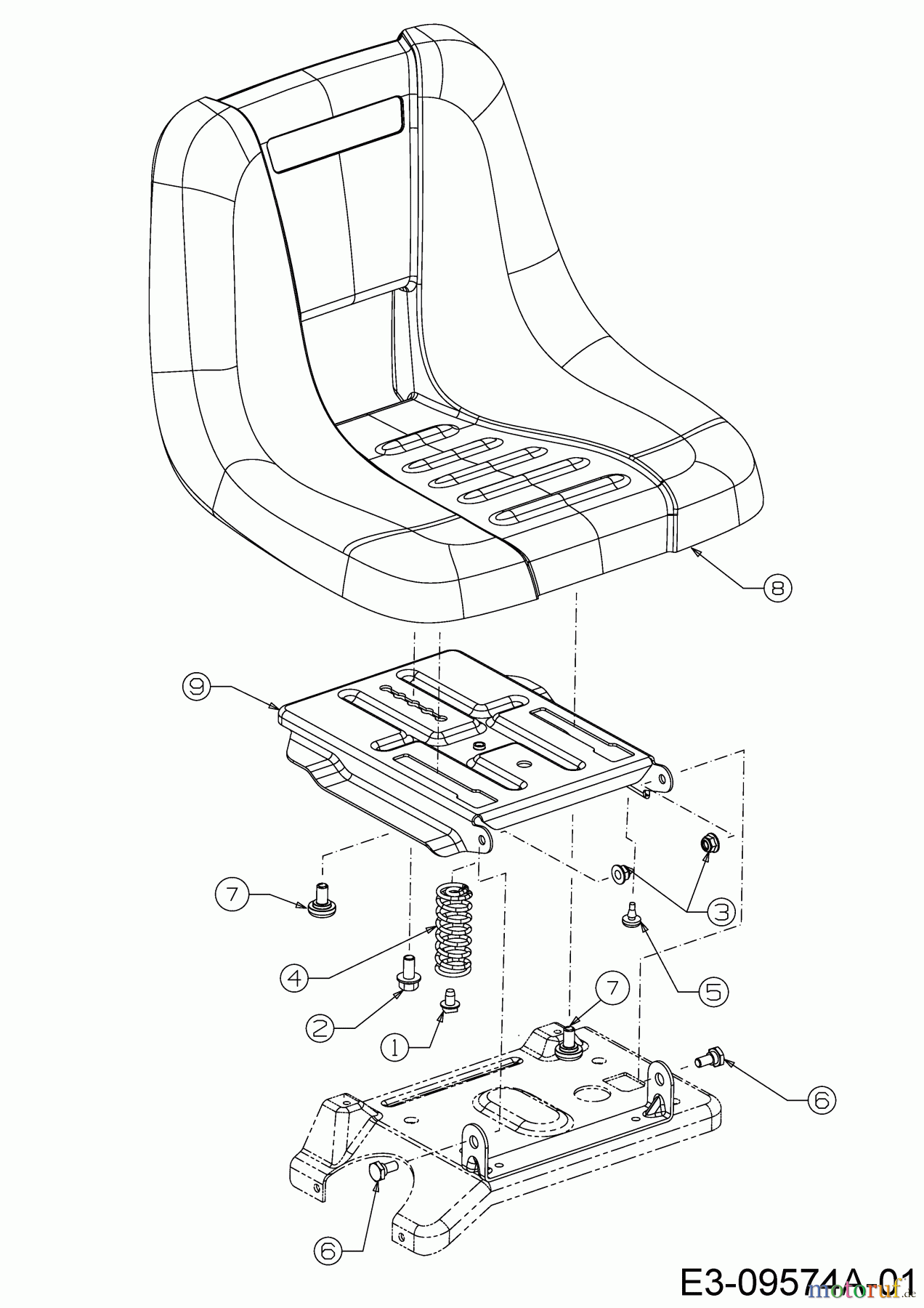 Wolf-Garten Rasentraktoren Scooter Pro Hydro 13A221HD650 (2016) Sitz, Sitzträger