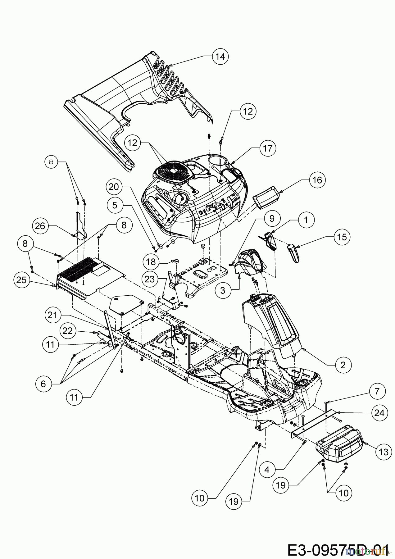 Wolf-Garten Rasentraktoren Scooter Pro Hydro 13B221HD650 (2020) Frontgewicht, Verkleidungen