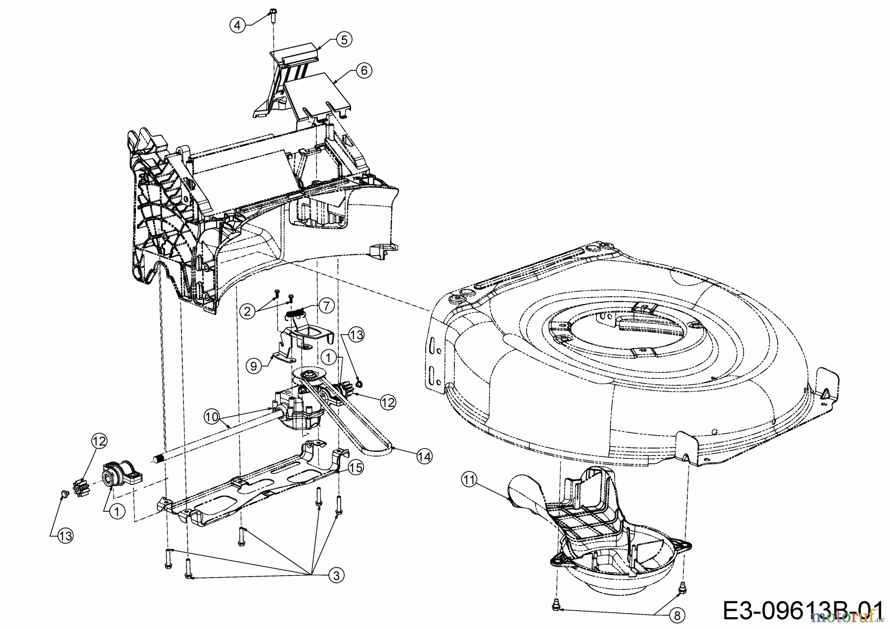 Wolf-Garten Motormäher mit Antrieb Expert 460 AE 12AETUS7650 (2017) Getriebe, Keilriemen