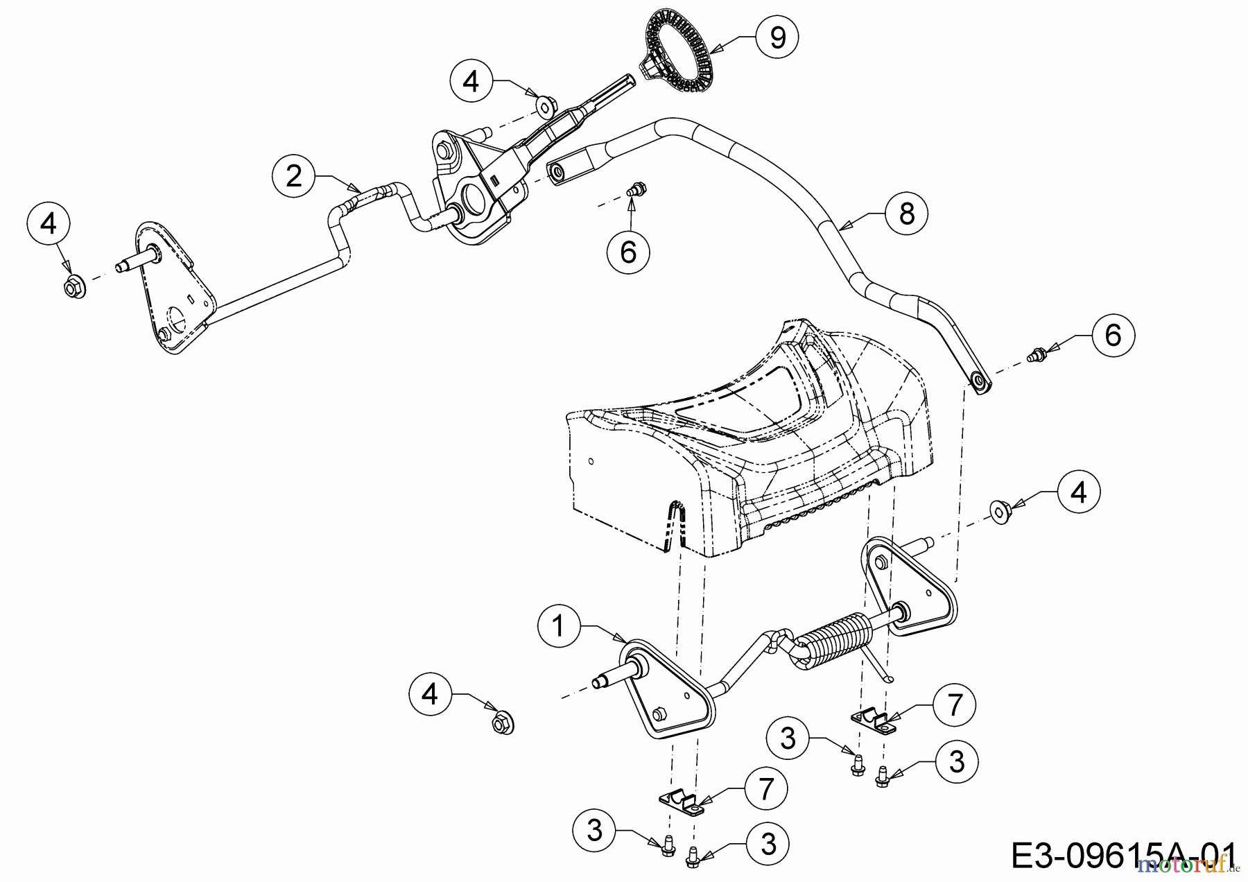Wolf-Garten Motormäher mit Antrieb Expert 46 BA V HW 12ABTV5E650 (2016) Achsen, Höhenverstellung