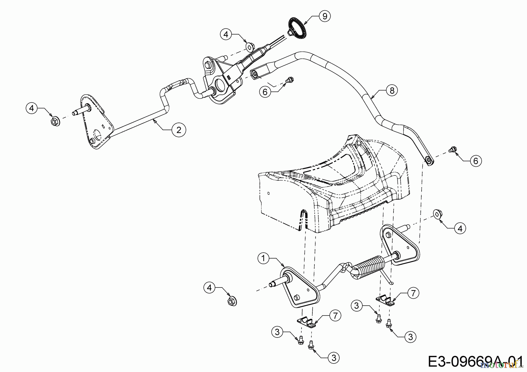  Wolf-Garten Motormäher mit Antrieb Expert 53 BA V HW 12ABPV5L650  (2016) Achsen, Höhenverstellung