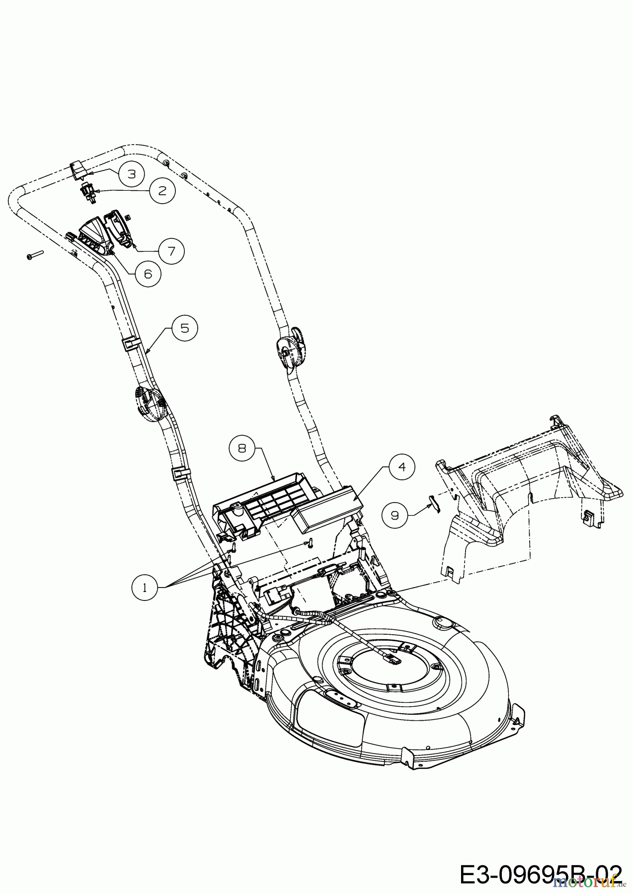 Wolf-Garten Motormäher mit Antrieb Expert 460 AE 12AETUS7650 (2017) Batterie, Kabelbaum