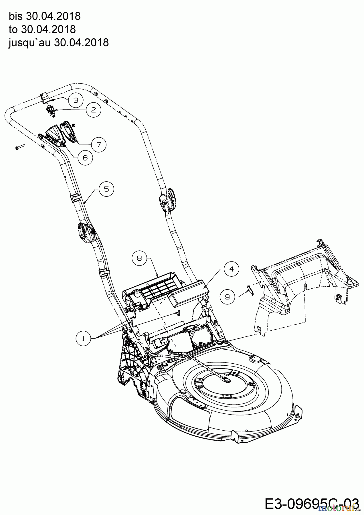 Wolf-Garten Motormäher mit Antrieb Expert 460 AE 12AETUS7650 (2018) Batterie, Kabelbaum bis 30.04.2018