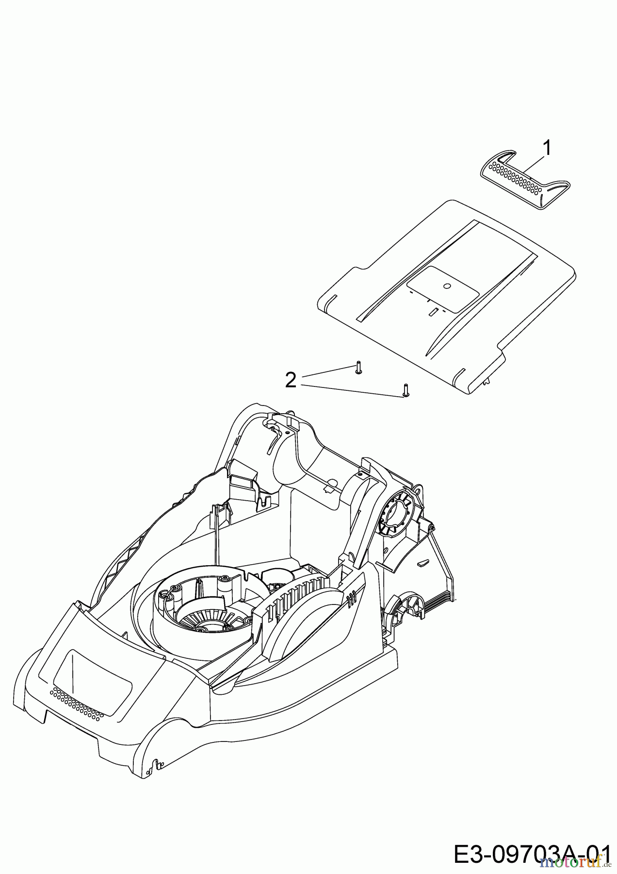 Wolf-Garten Elektromäher mit Antrieb Expert 40 EA 18BRH1K-C50 (2014) Griff Heckklappe