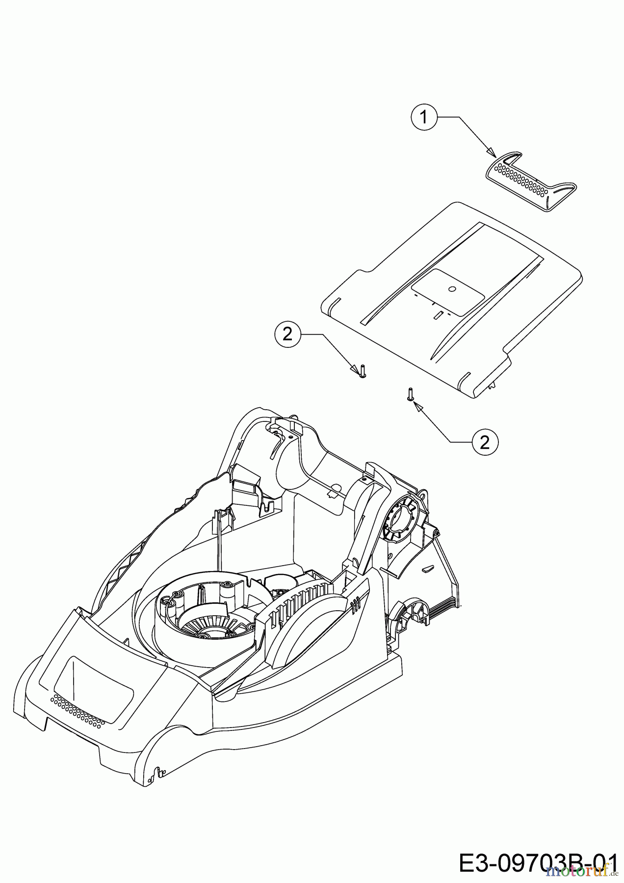 Wolf-Garten Elektromäher mit Antrieb Expert 40 EA 18CRH1K-650 (2017) Griff Heckklappe