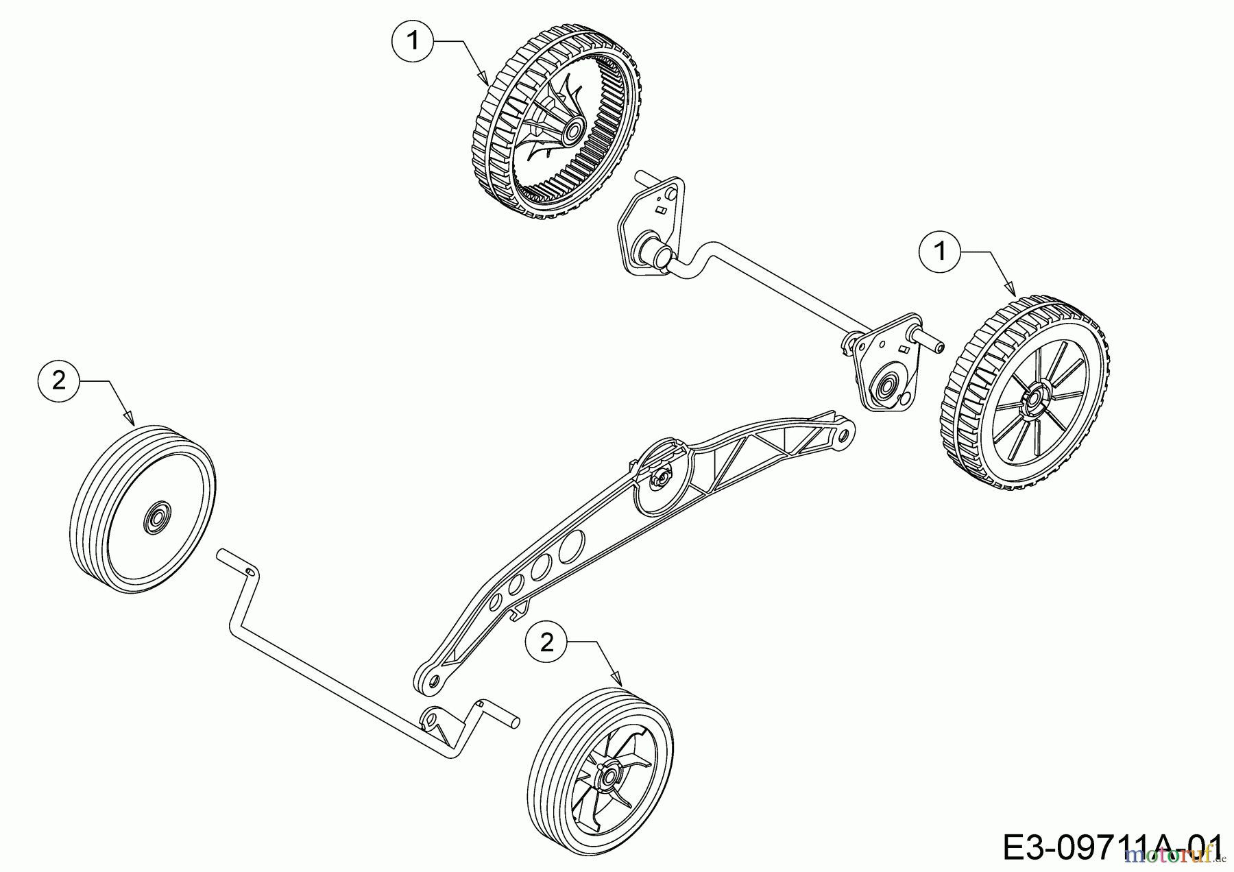 Wolf-Garten Elektromäher mit Antrieb Expert 40 EA 18CRH1K-650 (2017) Räder