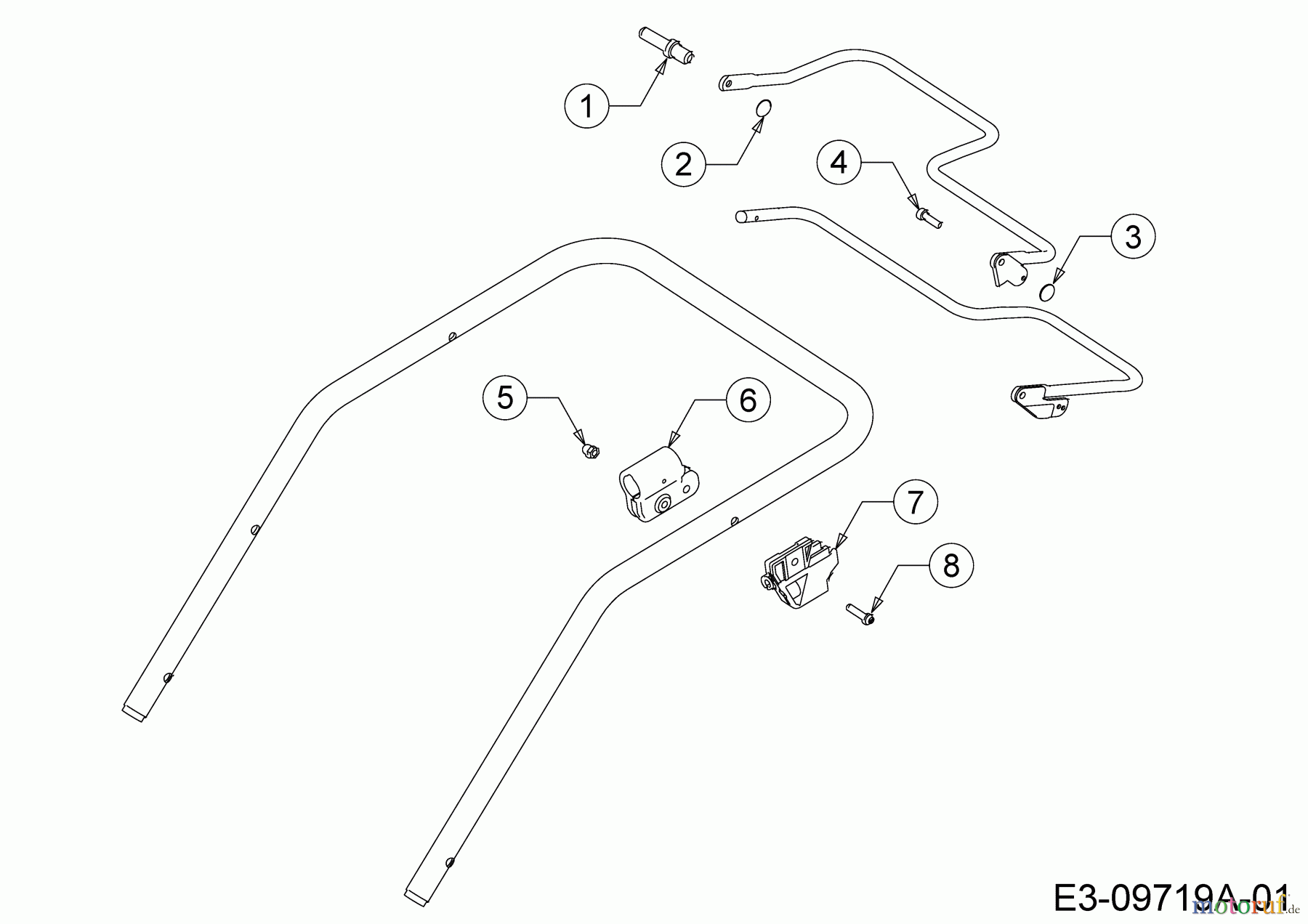 Wolf-Garten Elektromäher mit Antrieb Expert 40 EA 18BRH1K-C50 (2014) Befestigungsteile Bügel