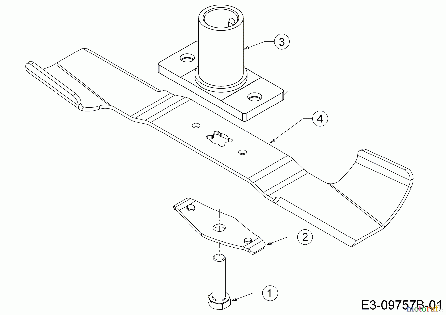 Wolf-Garten Motormäher A 4200 11B-LOSC650 (2020) Messer, Messeraufnahme
