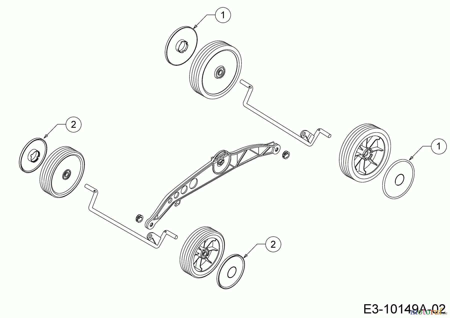 Wolf-Garten Elektromäher mit Antrieb Expert 40 EA 18DRH1K-C50 (2018) Radkappen