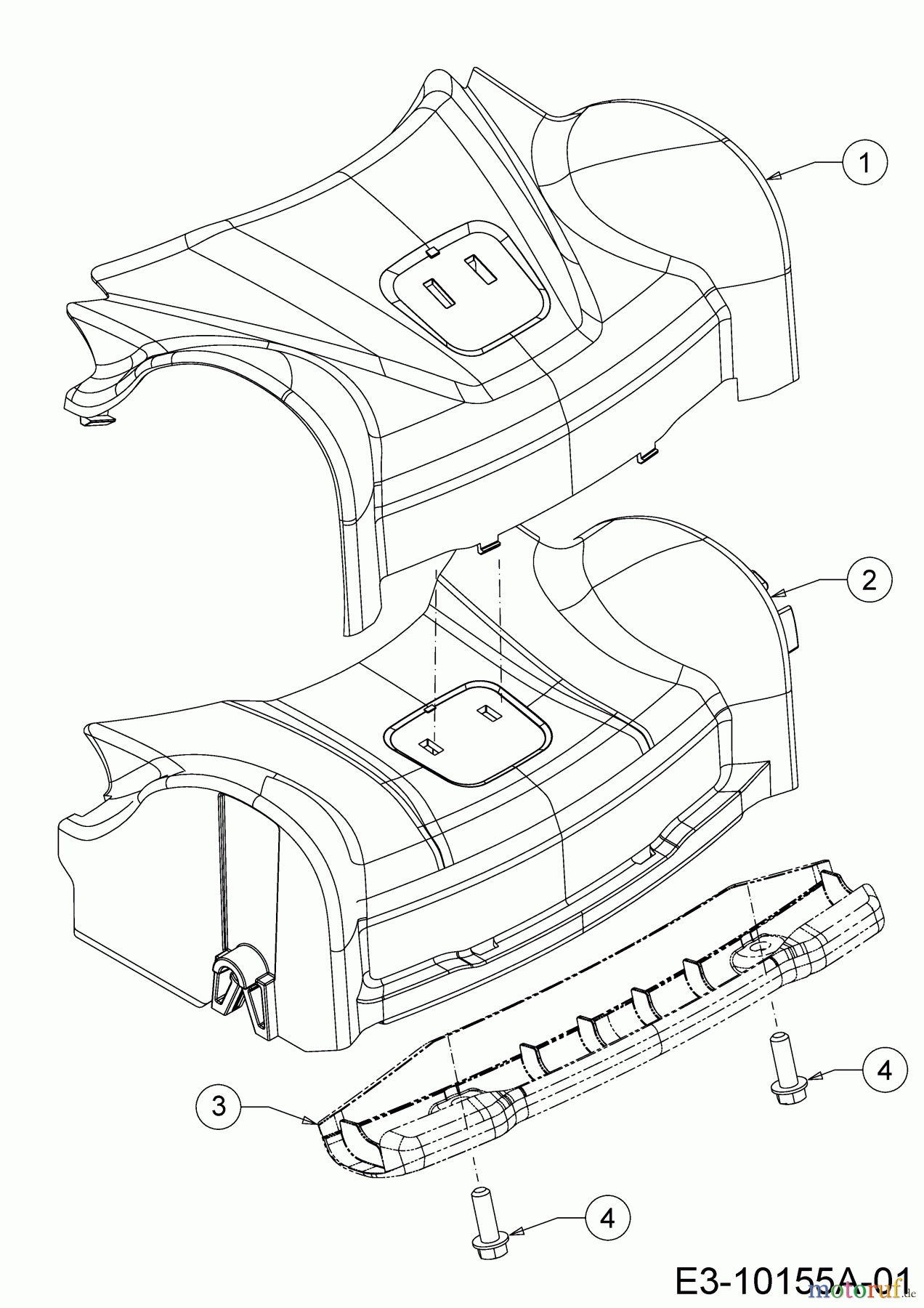 Wolf-Garten Motormäher A 4200 11B-LOSC650 (2020) Abdeckung Vorderachse