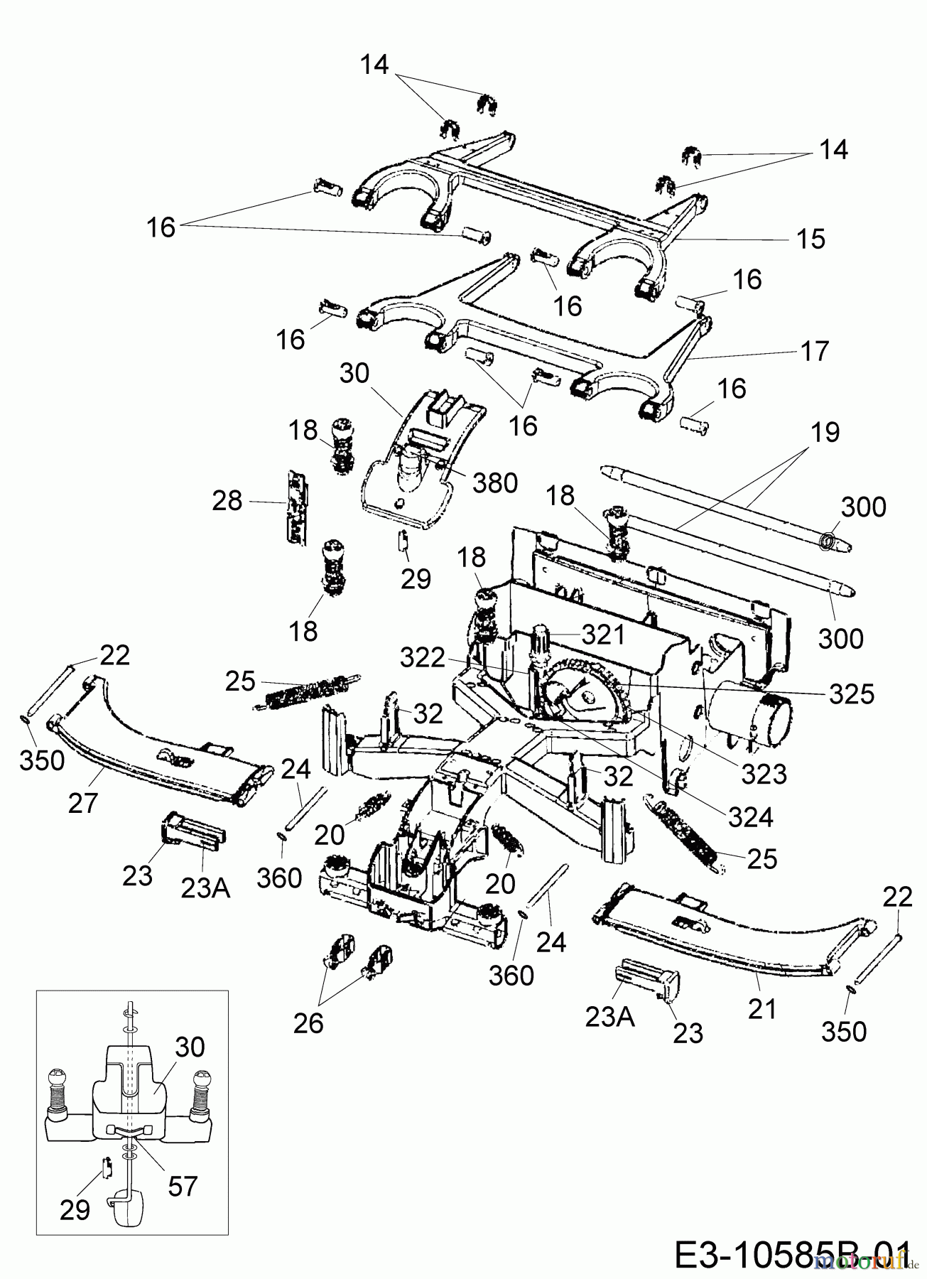 Wolf-Garten Mähroboter Robo Scooter 1800 18AO18LF650 (2014) Frontplatine, Höhenverstellung, Schwimmer