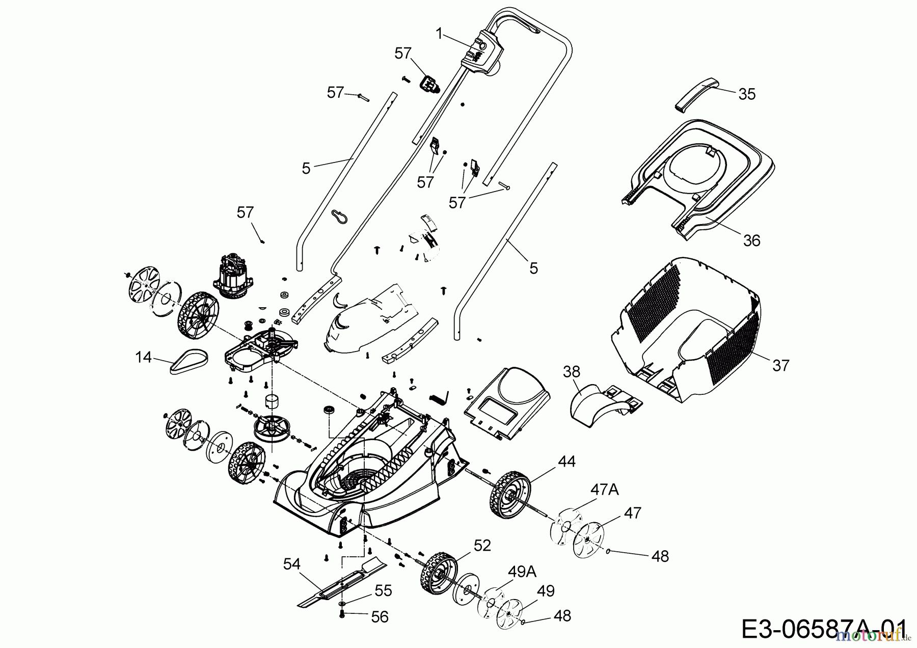 Wolf-Garten Elektromäher S 3800 E 18BCF1S-650 (2021) Grundgerät