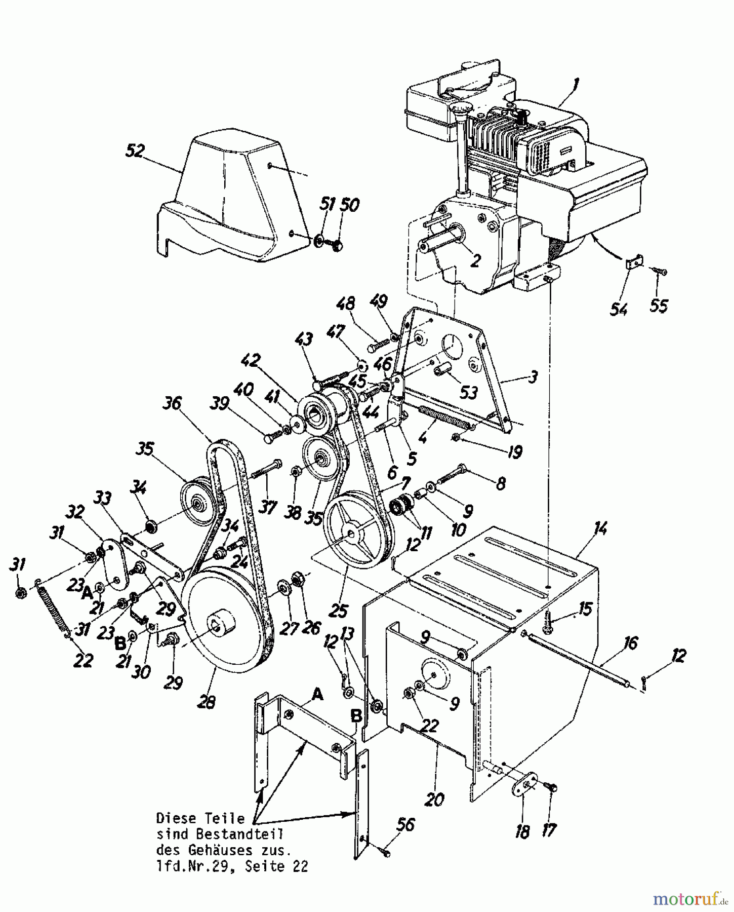  Blizzard Schneefräsen N 8-61 315-5800  (1985) Fahrantrieb, Fräsantrieb