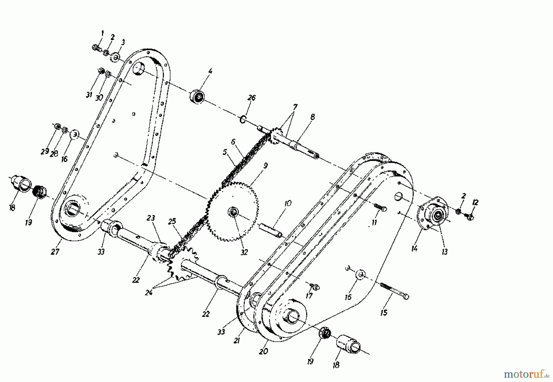  MTD Motorhacken Gartentiller 5 215-3200  (1985) Kettenkasten