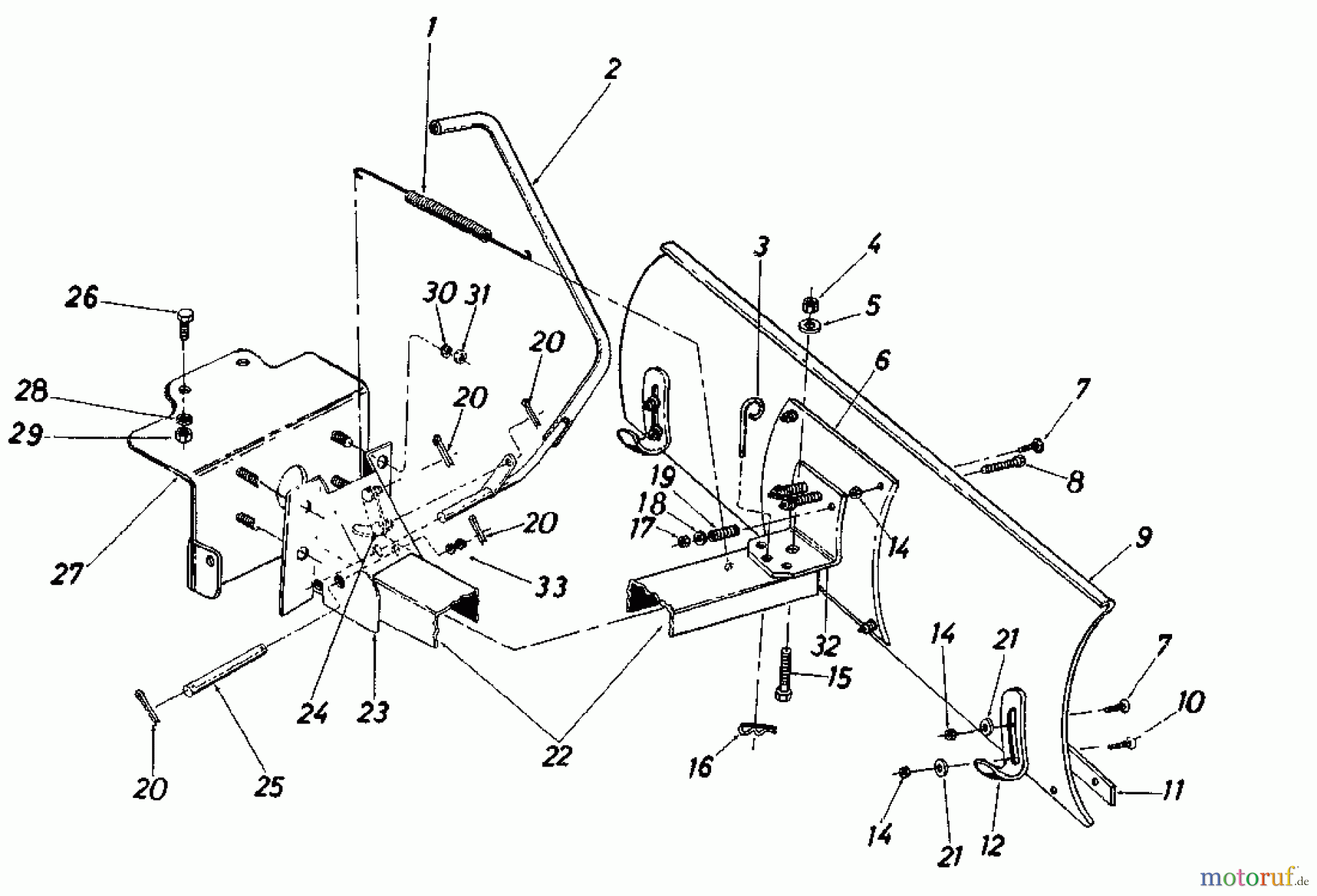  MTD Zubehör Zubehör Garten- und Rasentraktoren Räumschild für 300 Serie 194-4651  (1985) Grundgerät