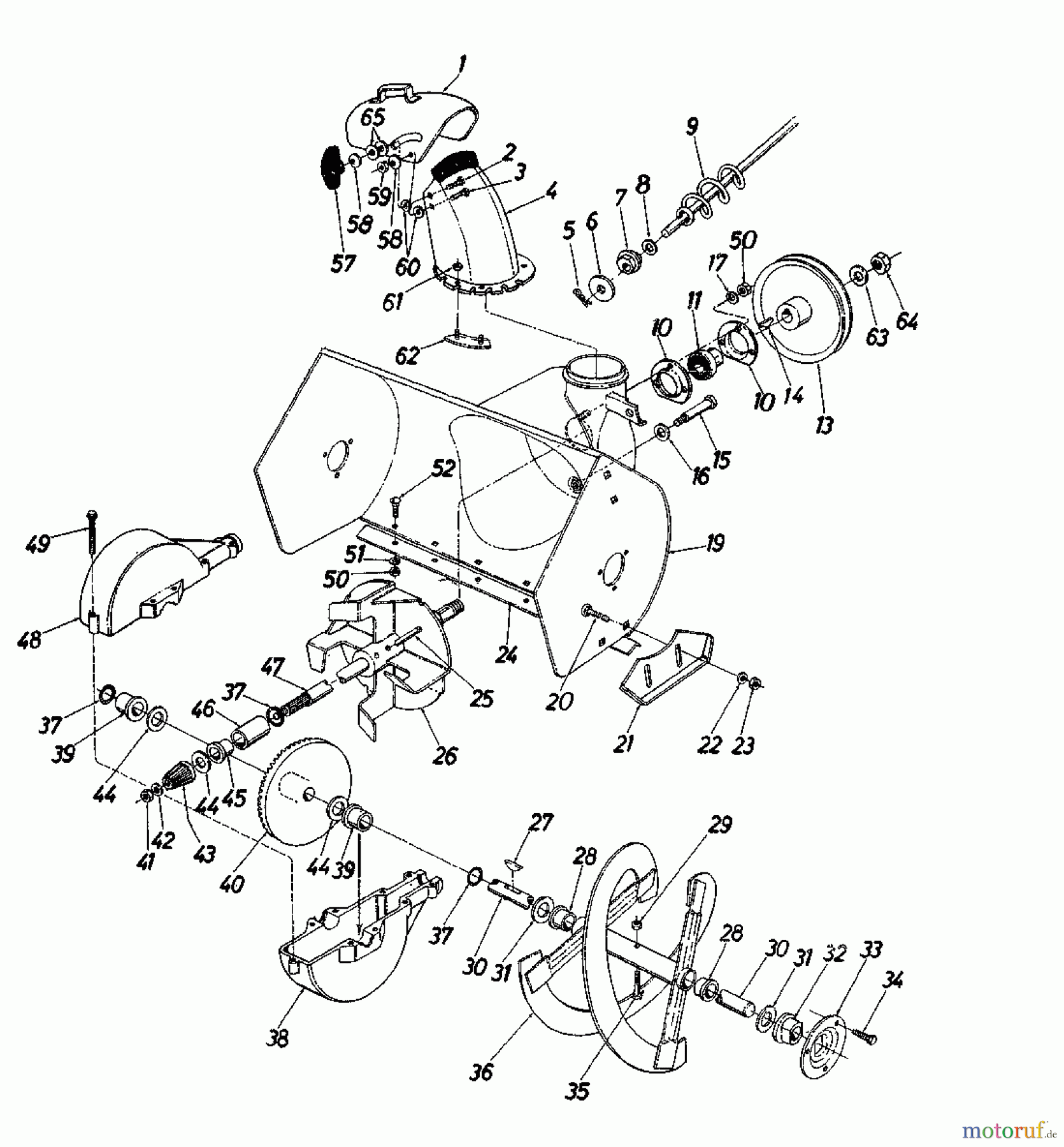  Blizzard Schneefräsen N 8-61 315-5800  (1985) Fräsgehäuse, Schnecke, Schneckengetriebe