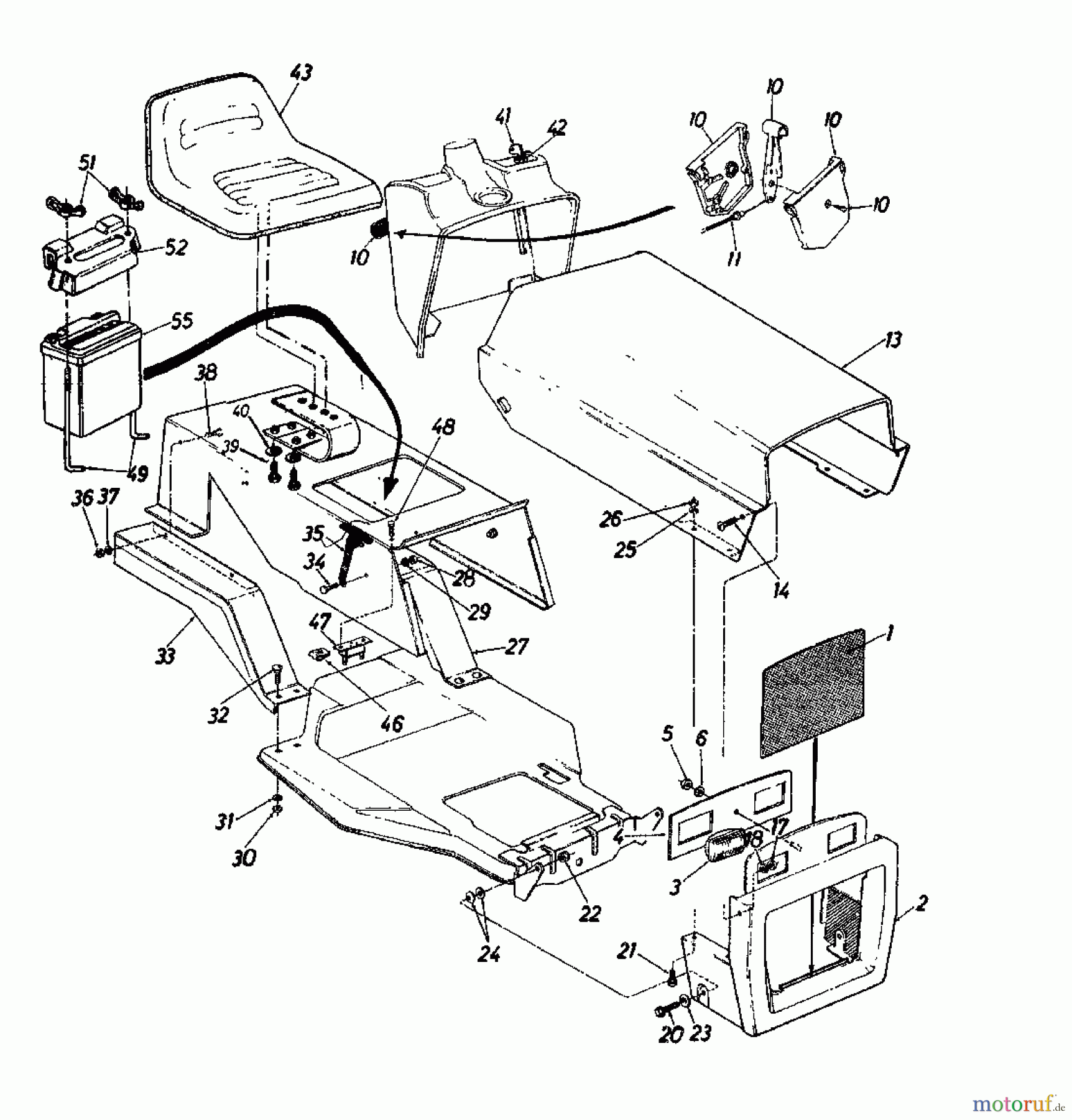  Columbia Rasentraktoren RD 10/660 SL 135-5290  (1985) Armaturenbrett, Motorhaube, Sitzwanne