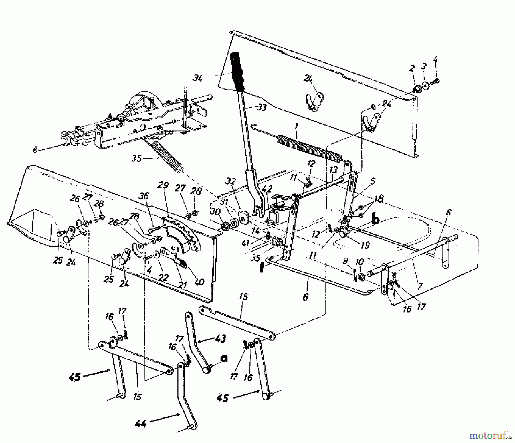 Columbia Rasentraktoren 110/960 N 135-6371 (1985) Mähwerksaushebung