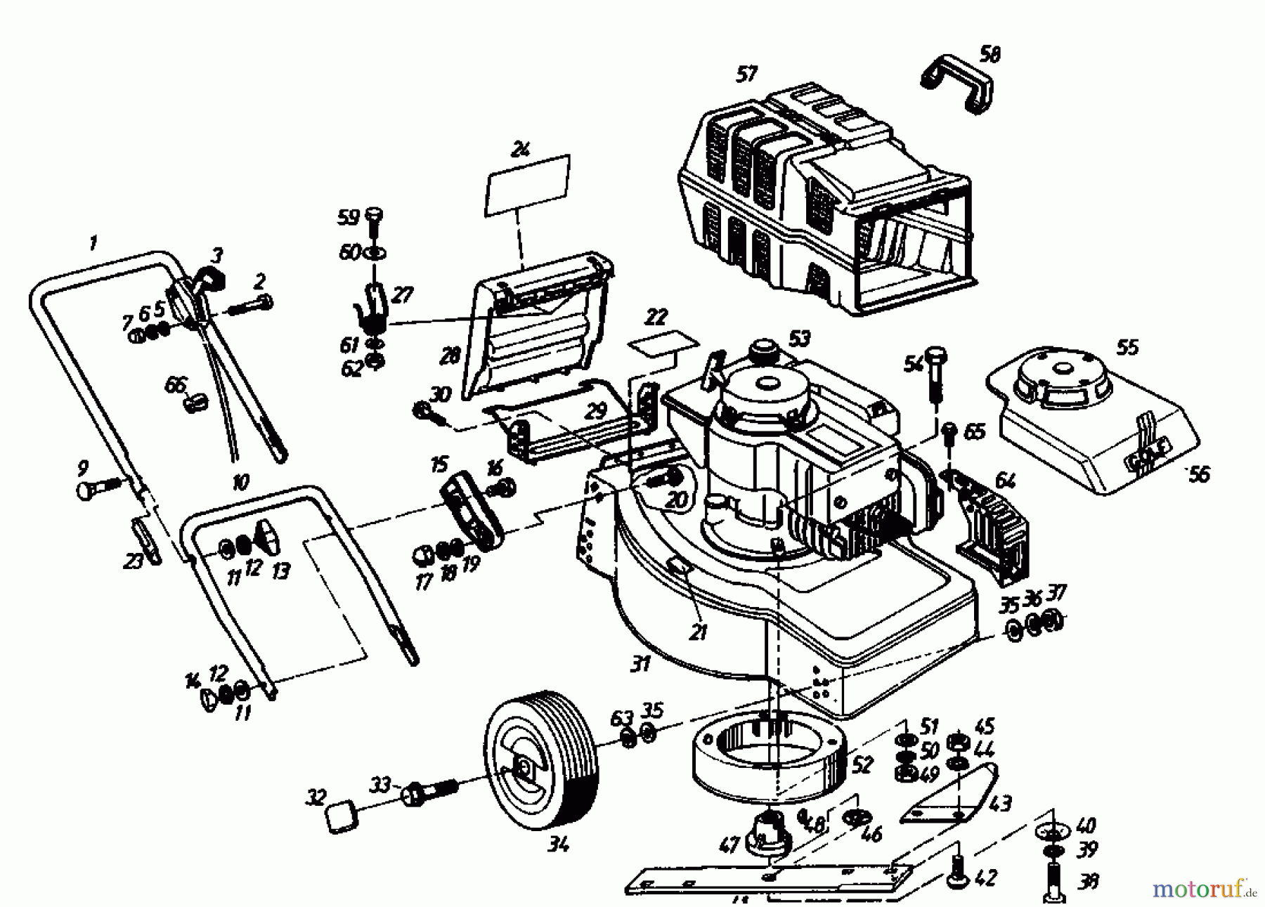 Golf Motormäher 245 H 4 02874.07 (1985) Grundgerät