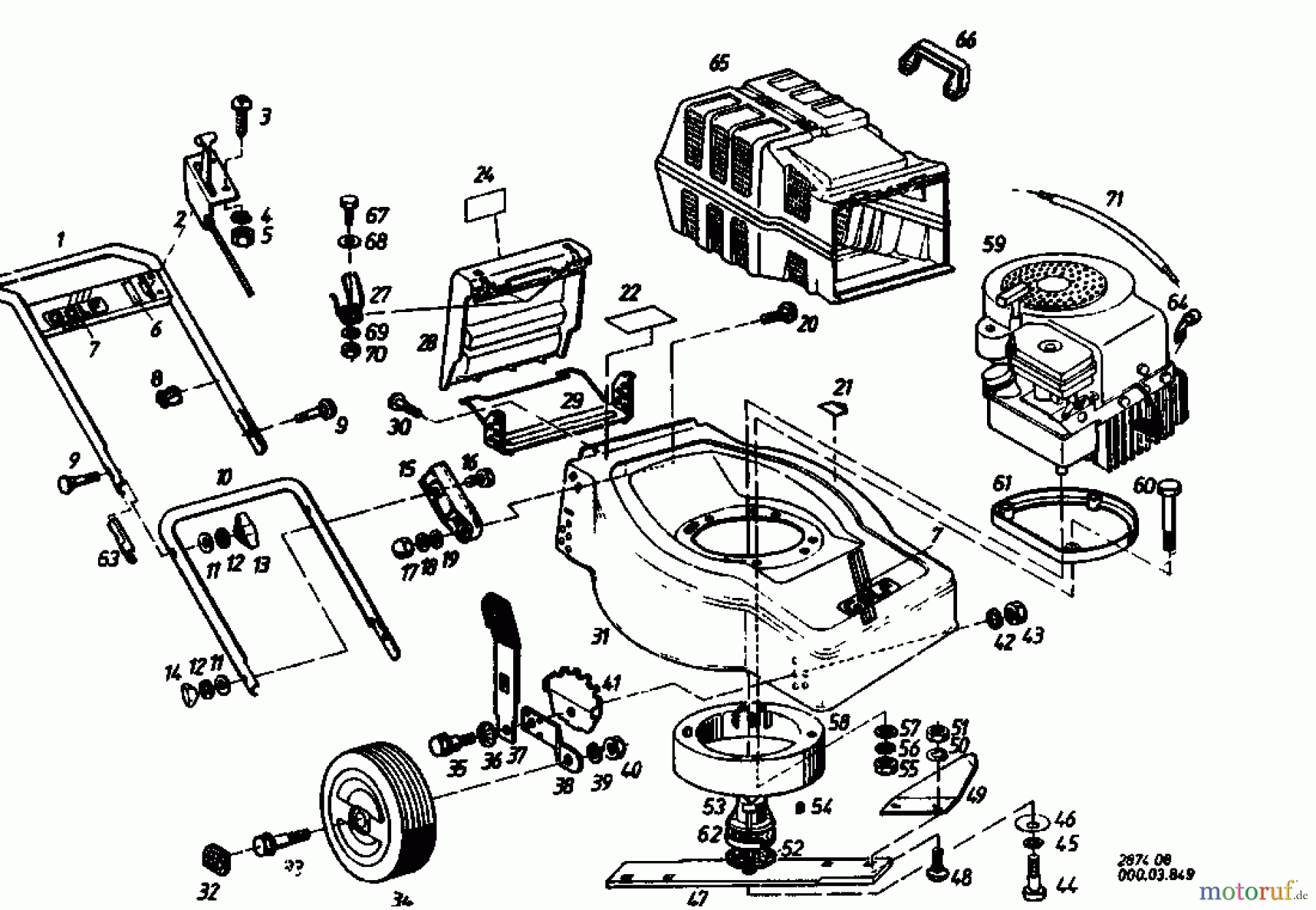 Golf Motormäher 245 H 4 B 02874.08 (1985) Grundgerät
