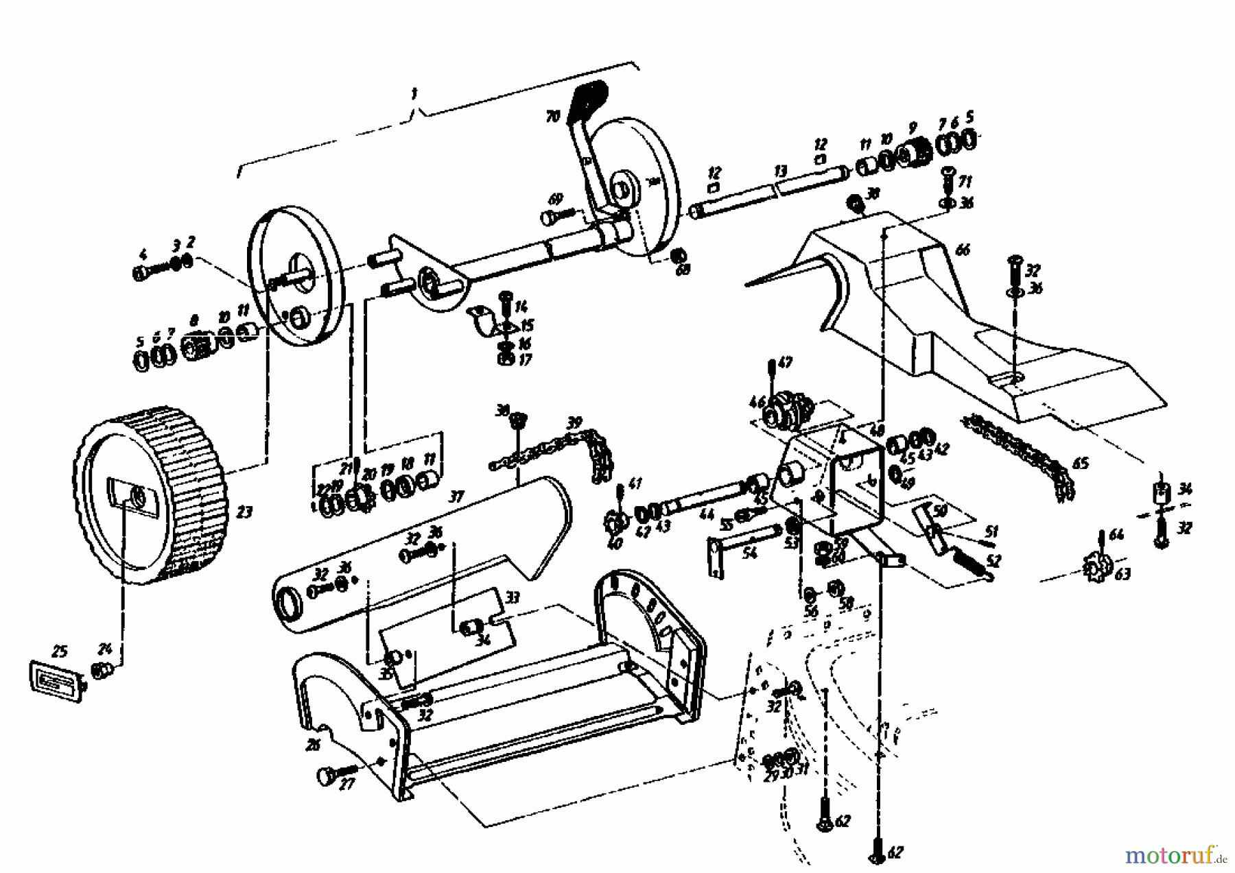Gutbrod Motormäher mit Antrieb HB 46 R 02877.01 (1985) Fahrantrieb, Räder