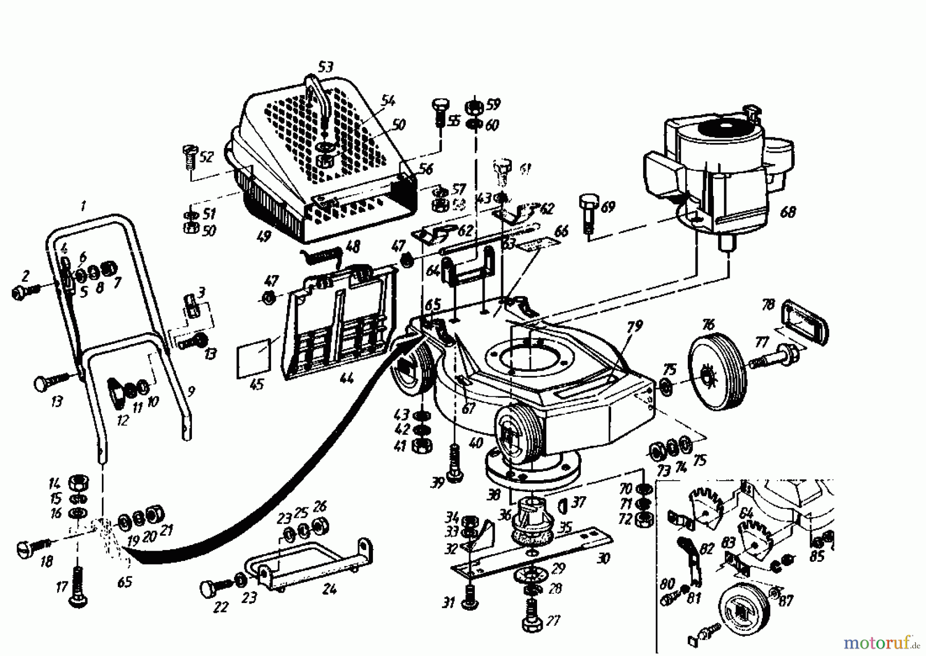 Gutbrod Motormäher TURBO 45 B-B 02876.02 (1985) Grundgerät
